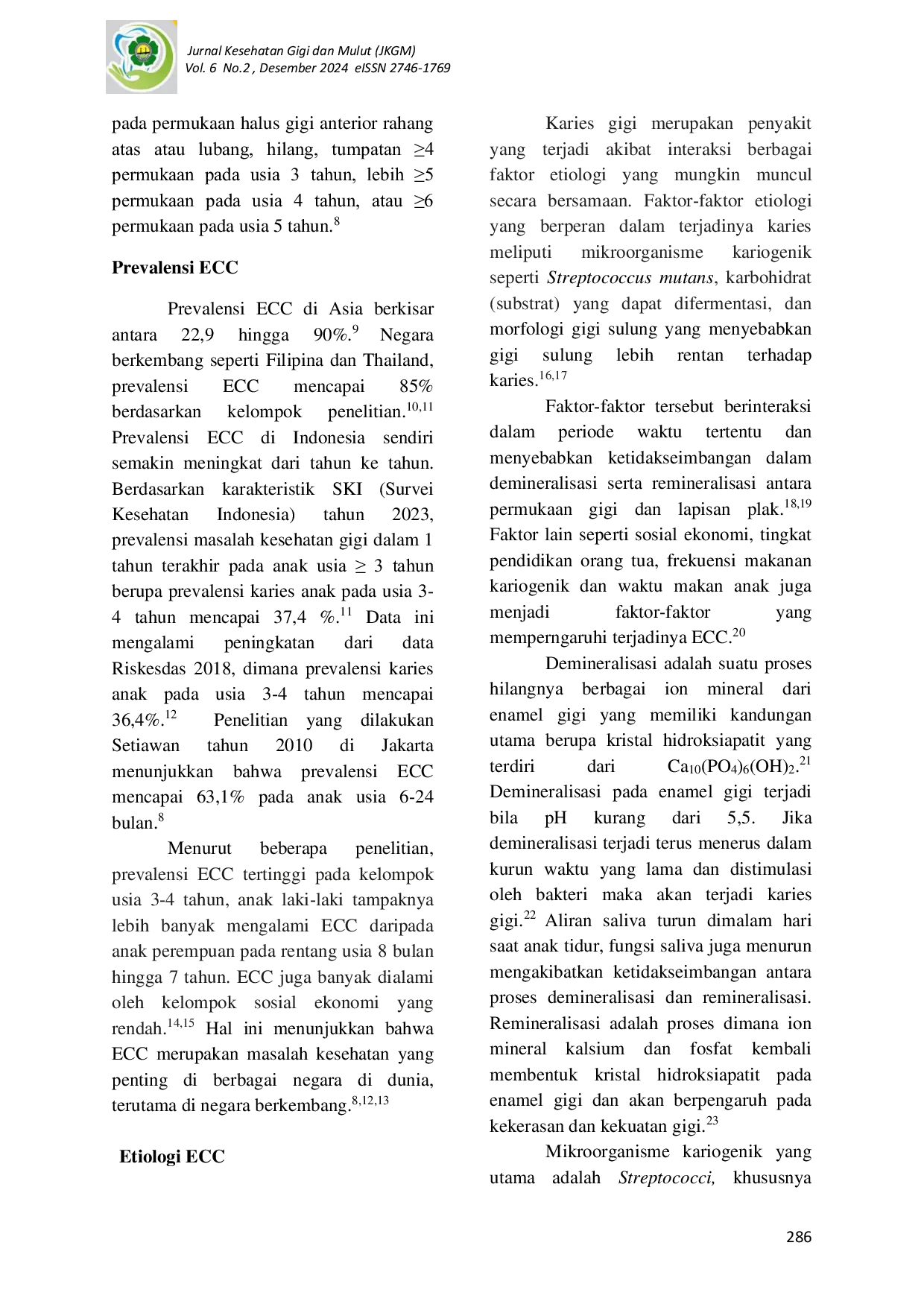 JURIS Early Childhood Caries Tinjauan Pustaka