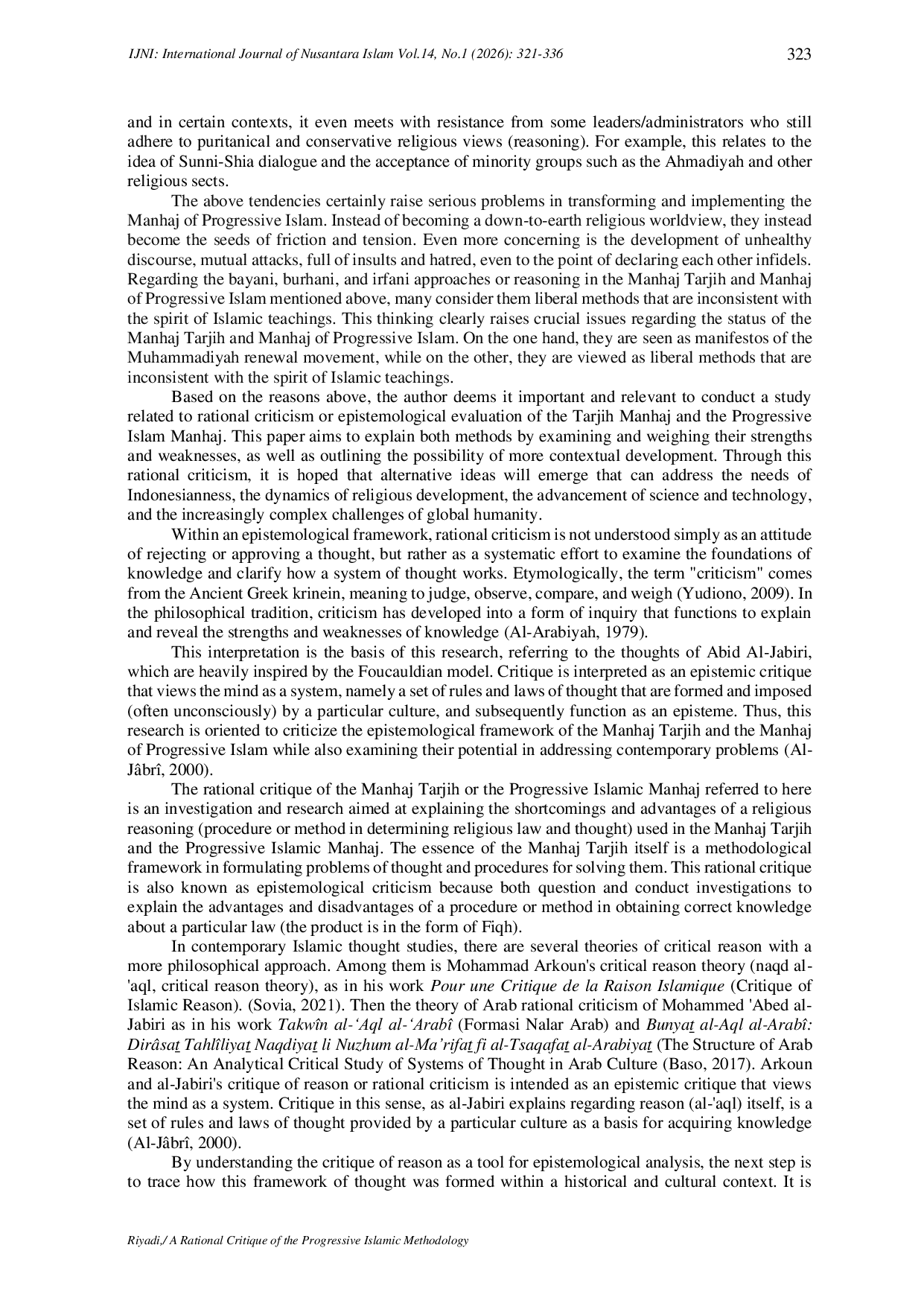 JURIS A Rational Critique of the Progressive Islamic Methodology