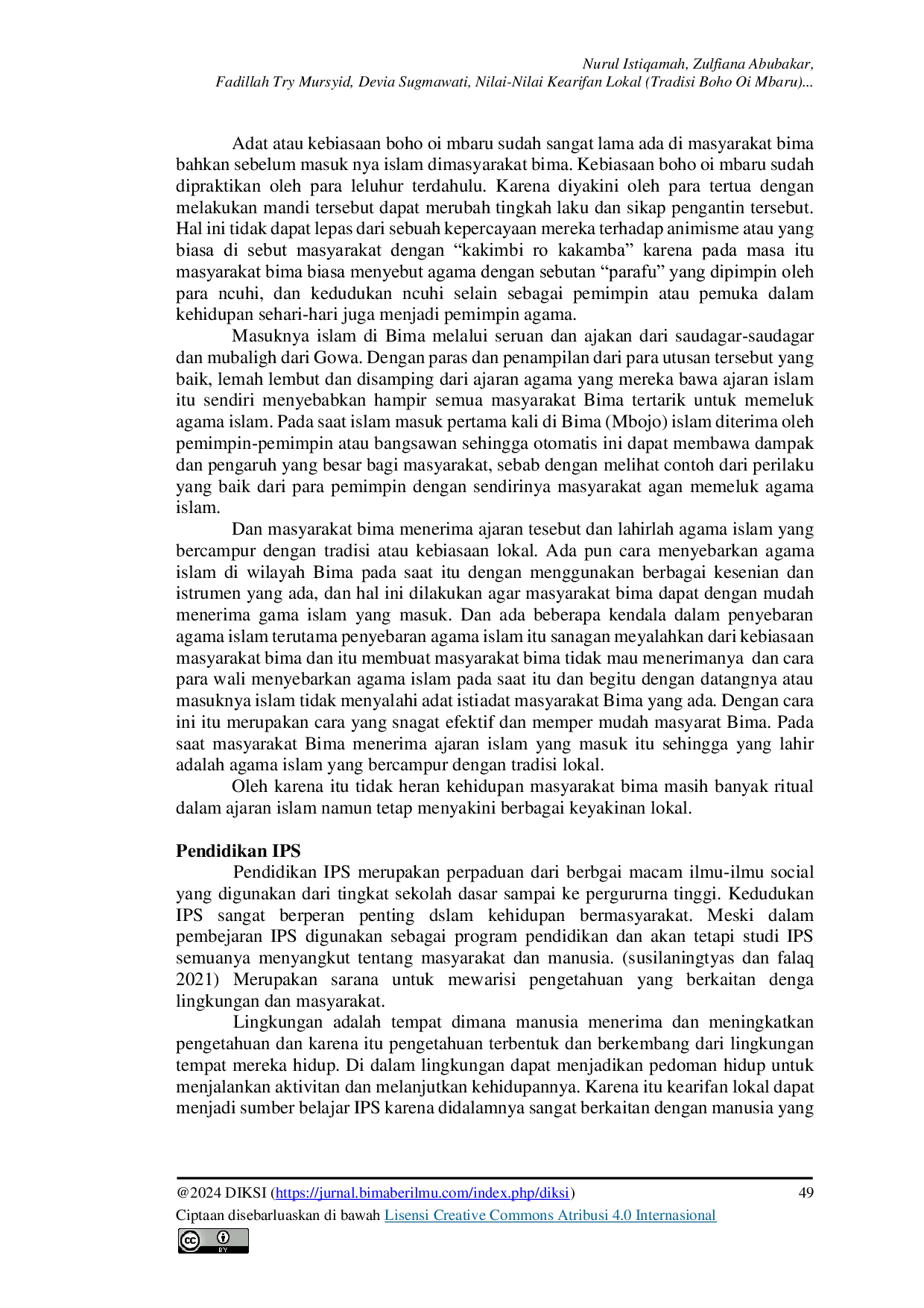 JURIS Nilai Nilai Kearifan Lokal Tradisi Boho Oi Mbaru Sebagai Sumber Belajar IPS