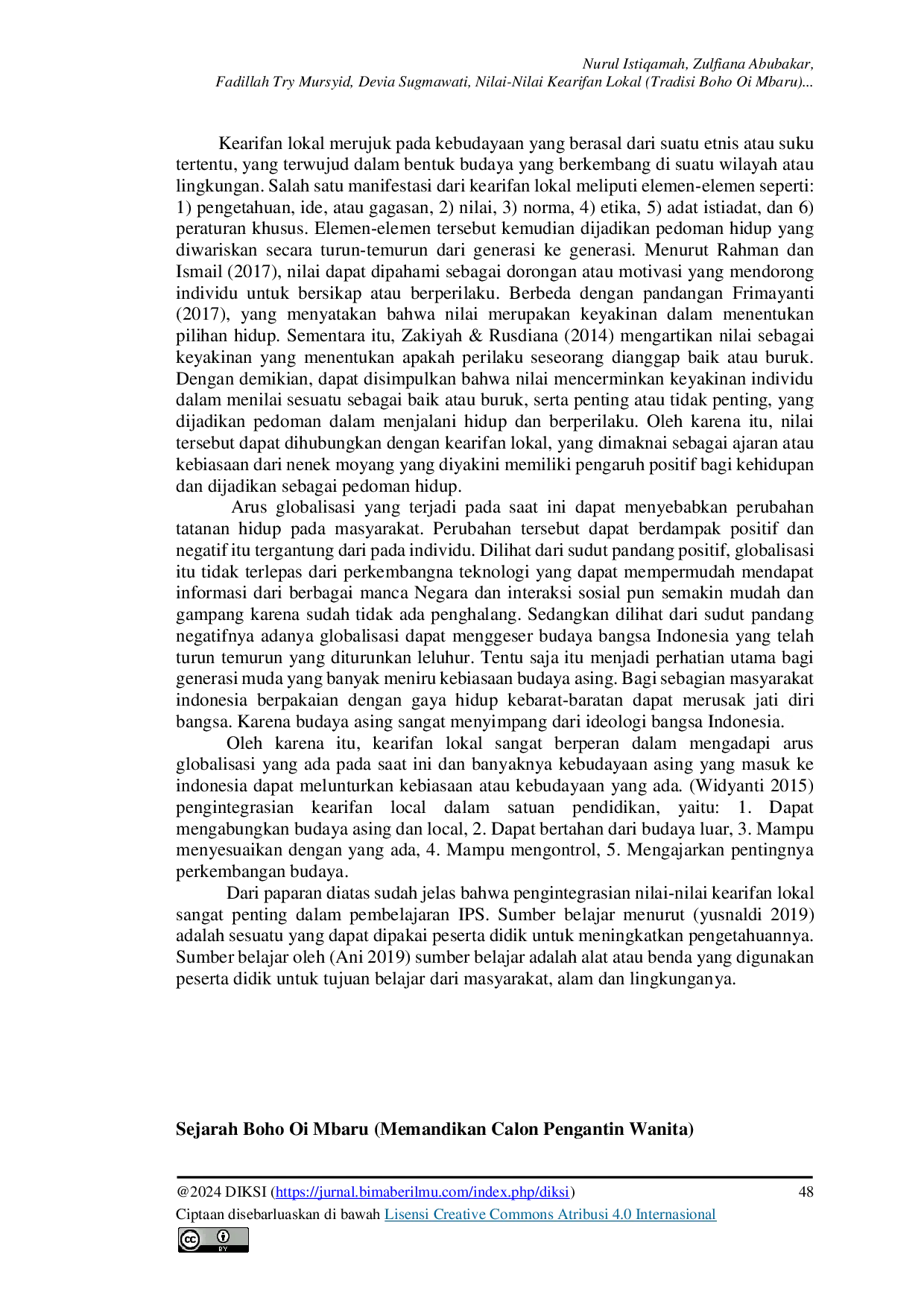 JURIS Nilai Nilai Kearifan Lokal Tradisi Boho Oi Mbaru Sebagai Sumber Belajar IPS