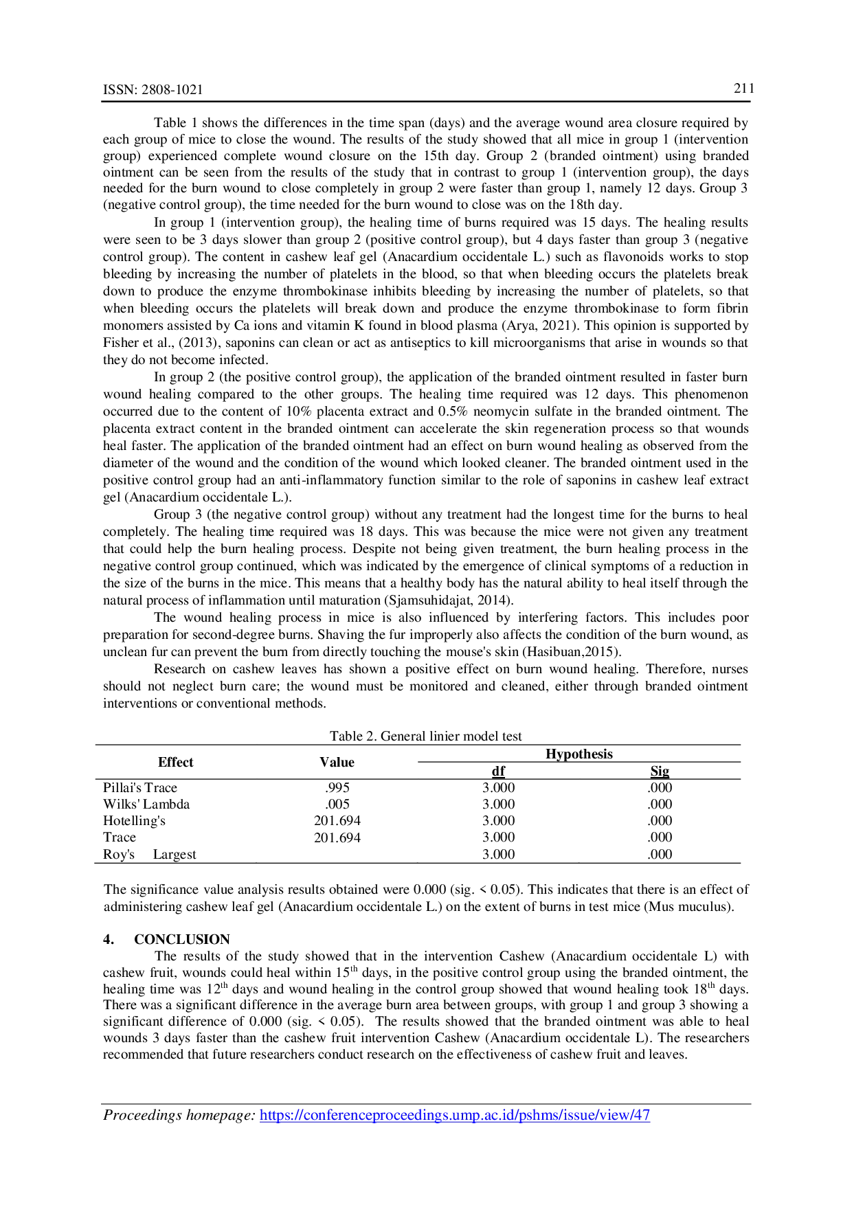 JURIS Treatment of Grade II Burns With Cashew Leaf Gel Anacardium Occidentale L
