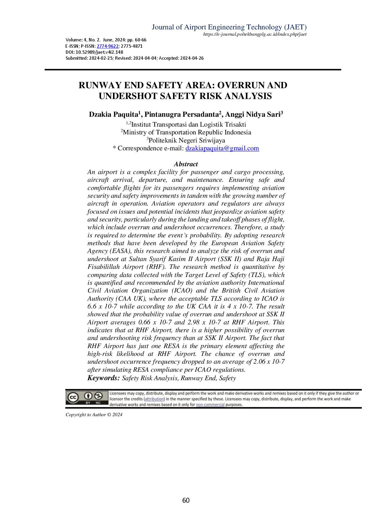 juris RUNWAY END SAFETY AREA OVERRUN AND UNDERSHOT SAFETY RISK ANALYSIS