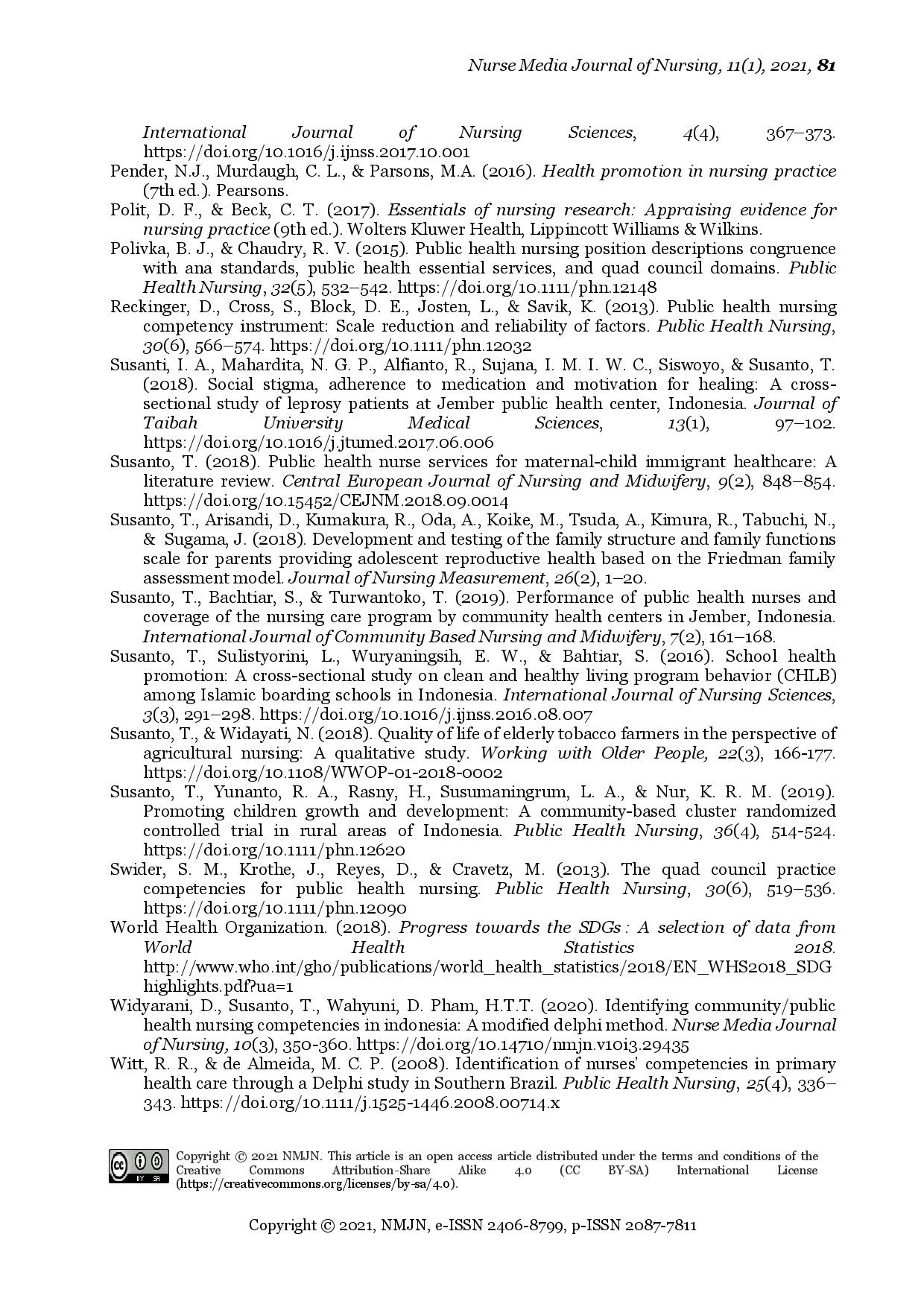 juris Validity and Reliability of Indonesian Public Health Nursing Competencies in Achieving Indonesian Healthy Program with a Family Approach A Pilot Study