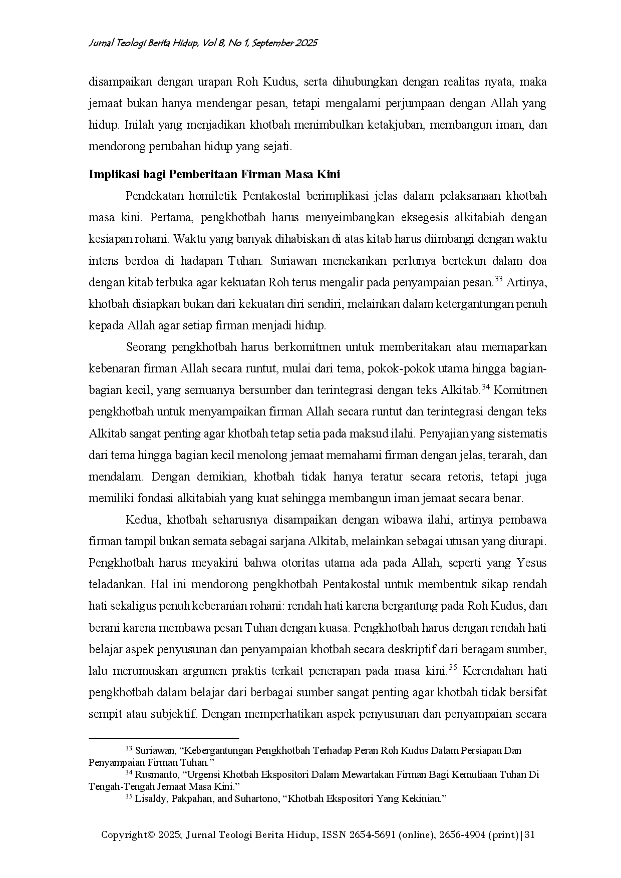 JURIS Berkhotbah dengan Kuasa Pembacaan Matius 5 7 dari Perspektif Pentakostal