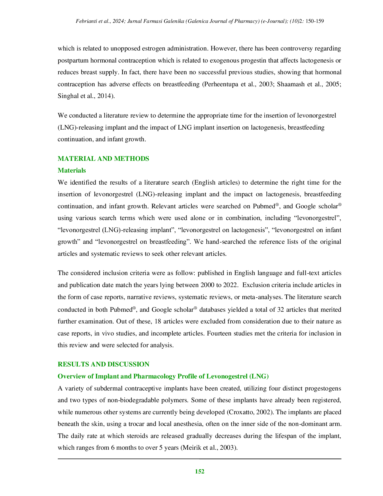 JURIS Effect of Levonorgestrel Implant on Lactation and Infant Growth A Review