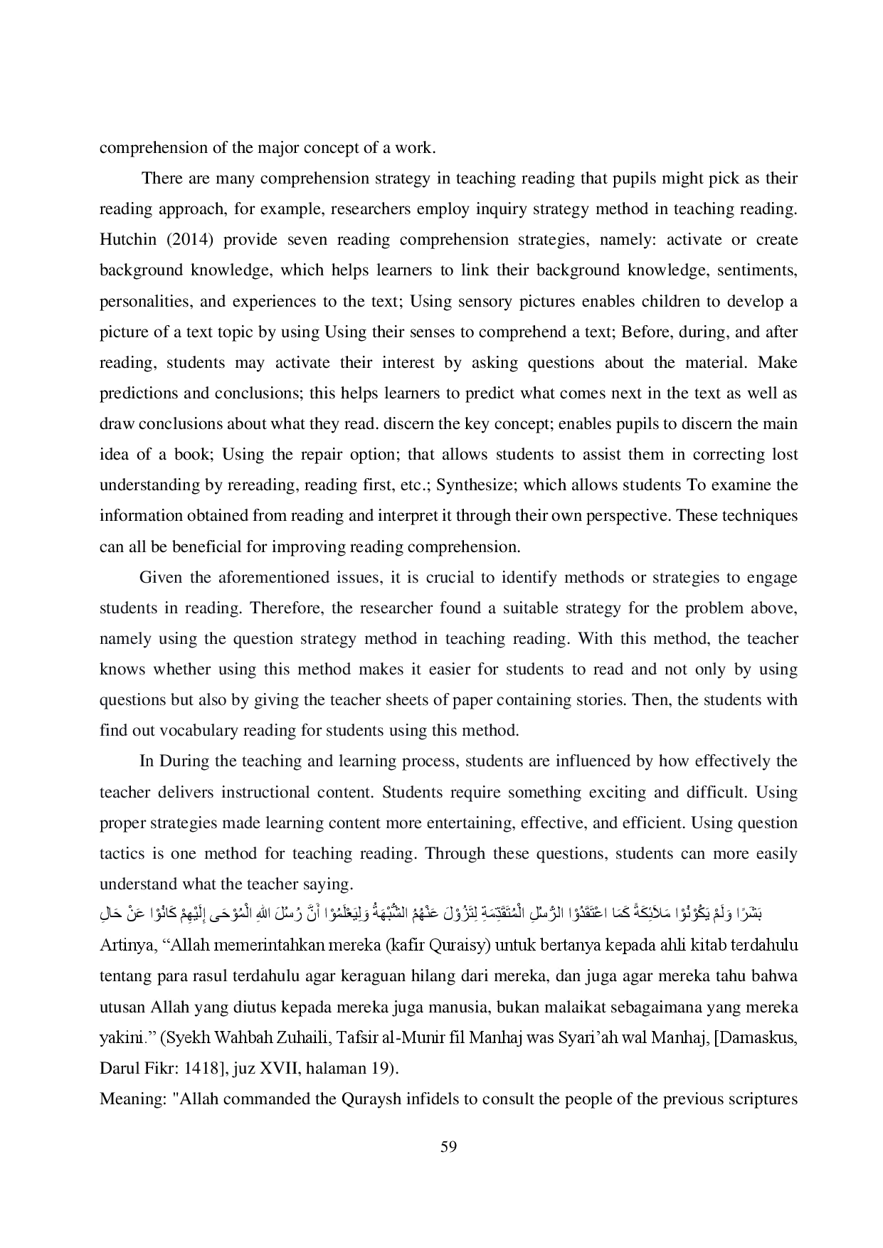 juris The EFFECTIVENESS OF QUESTIONING STRATEGY FOR TEACHING READING