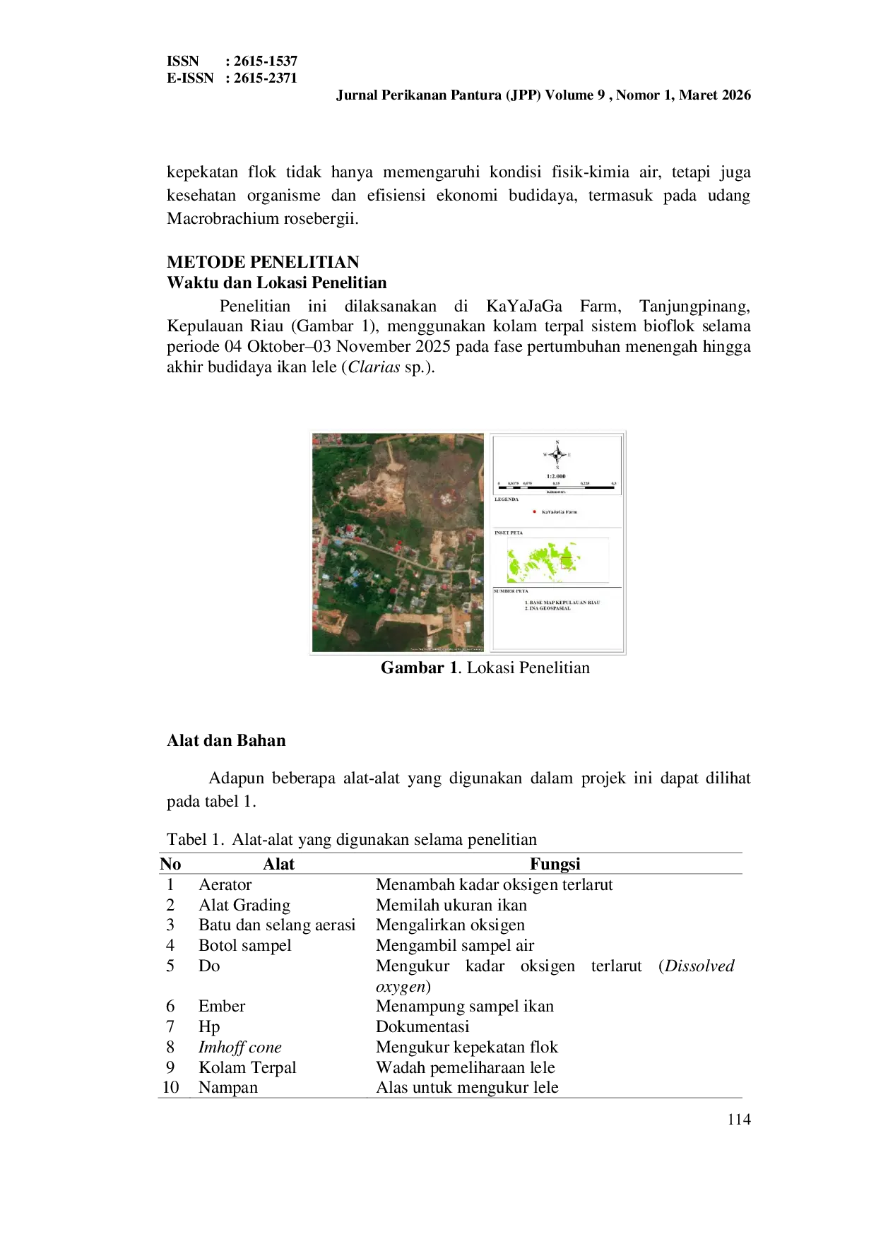 JURIS Analisis Kualitas Air dan Kepekatan Flok Pada Budidaya Ikan Lele Clarias Sp Sistem Bioflok