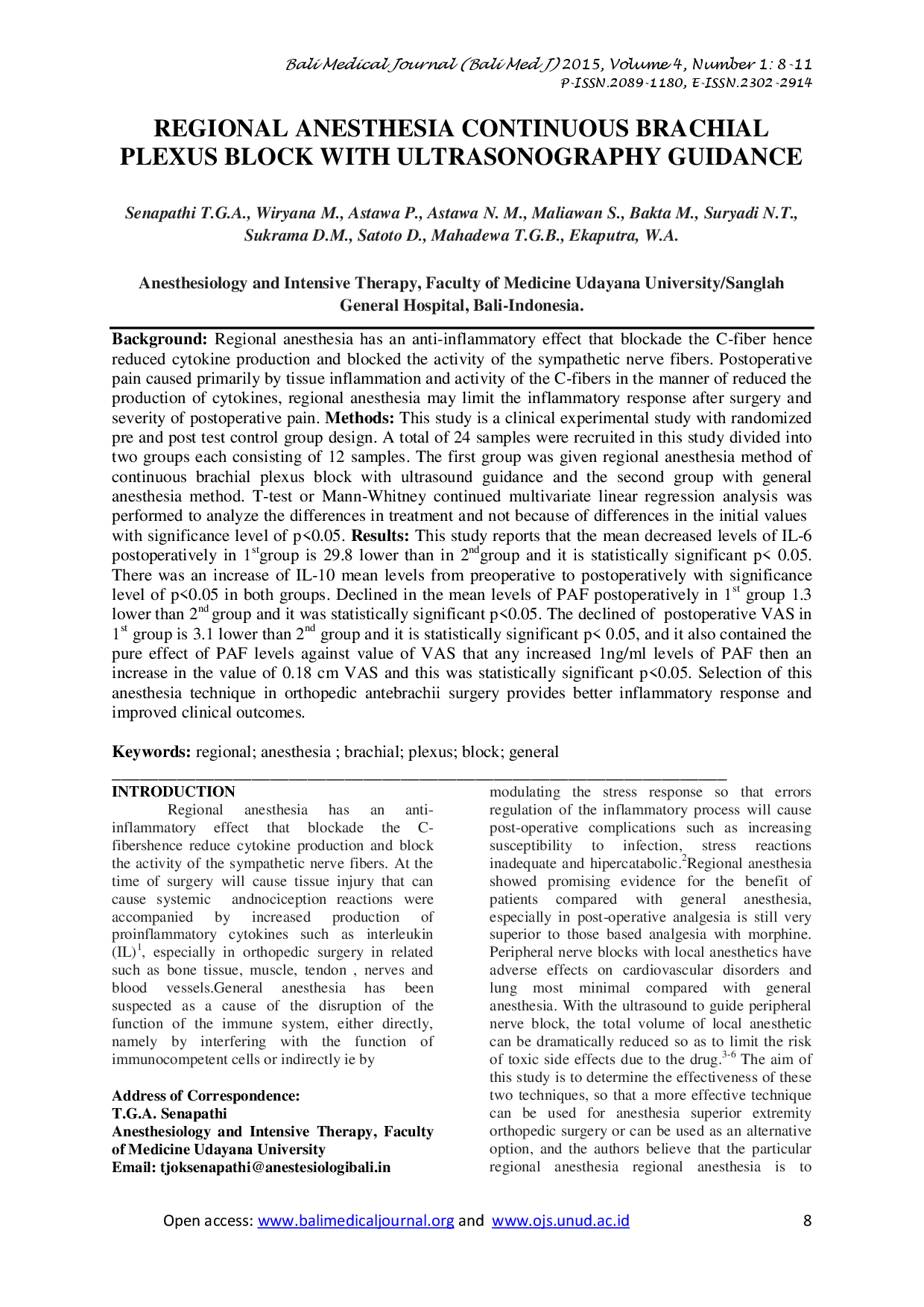 juris Regional Anesthesia Continuous Brachial Plexus Block With Ultrasonography Guidance