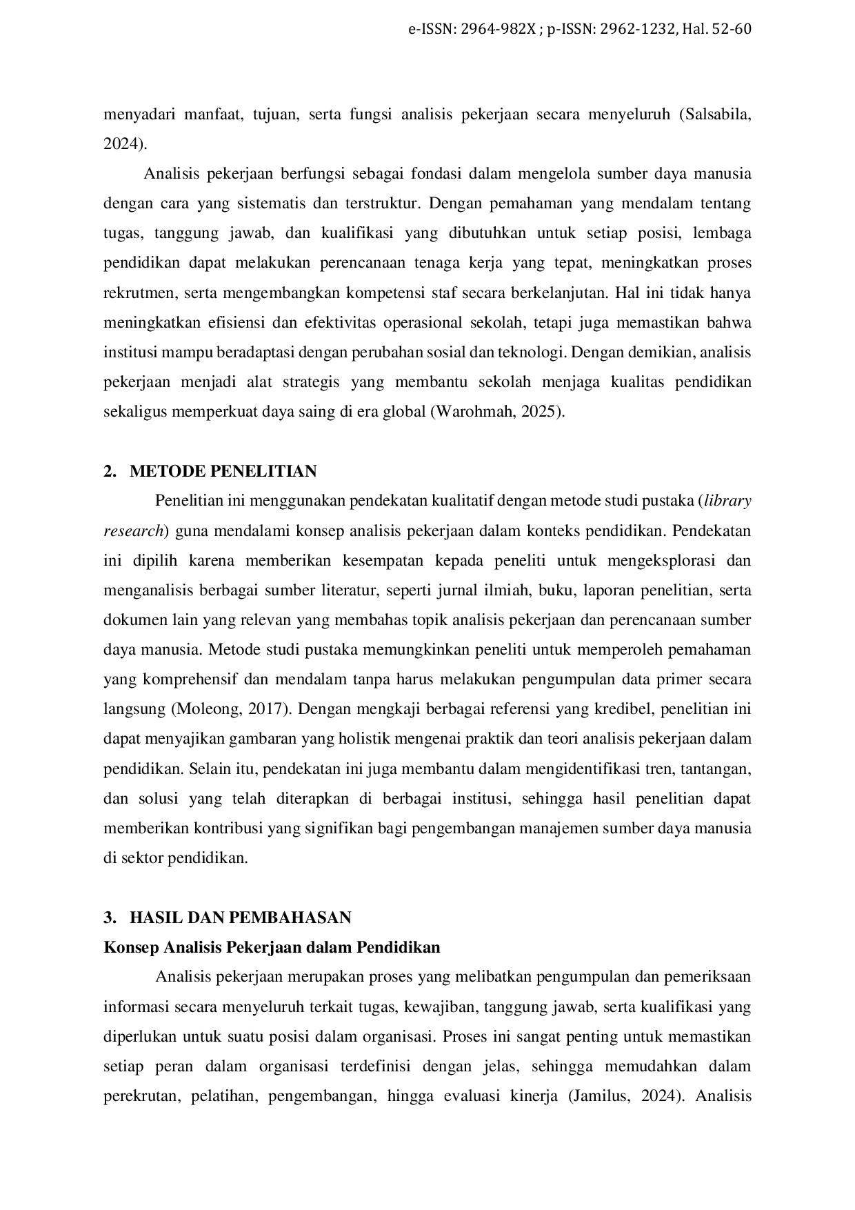 JURIS Urgensi Dan Strategi Analisis Pekerjaan Dalam Pengelolaan Sdm Pendidikan Islam Di Indonesia