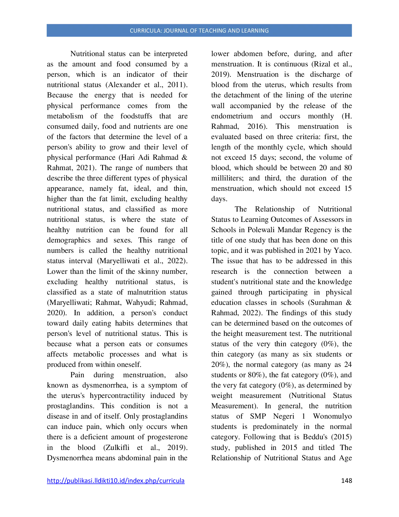 JURIS How Do Nutritional Status and Exercise Affect Dysmenorrhea in Junior High School Students