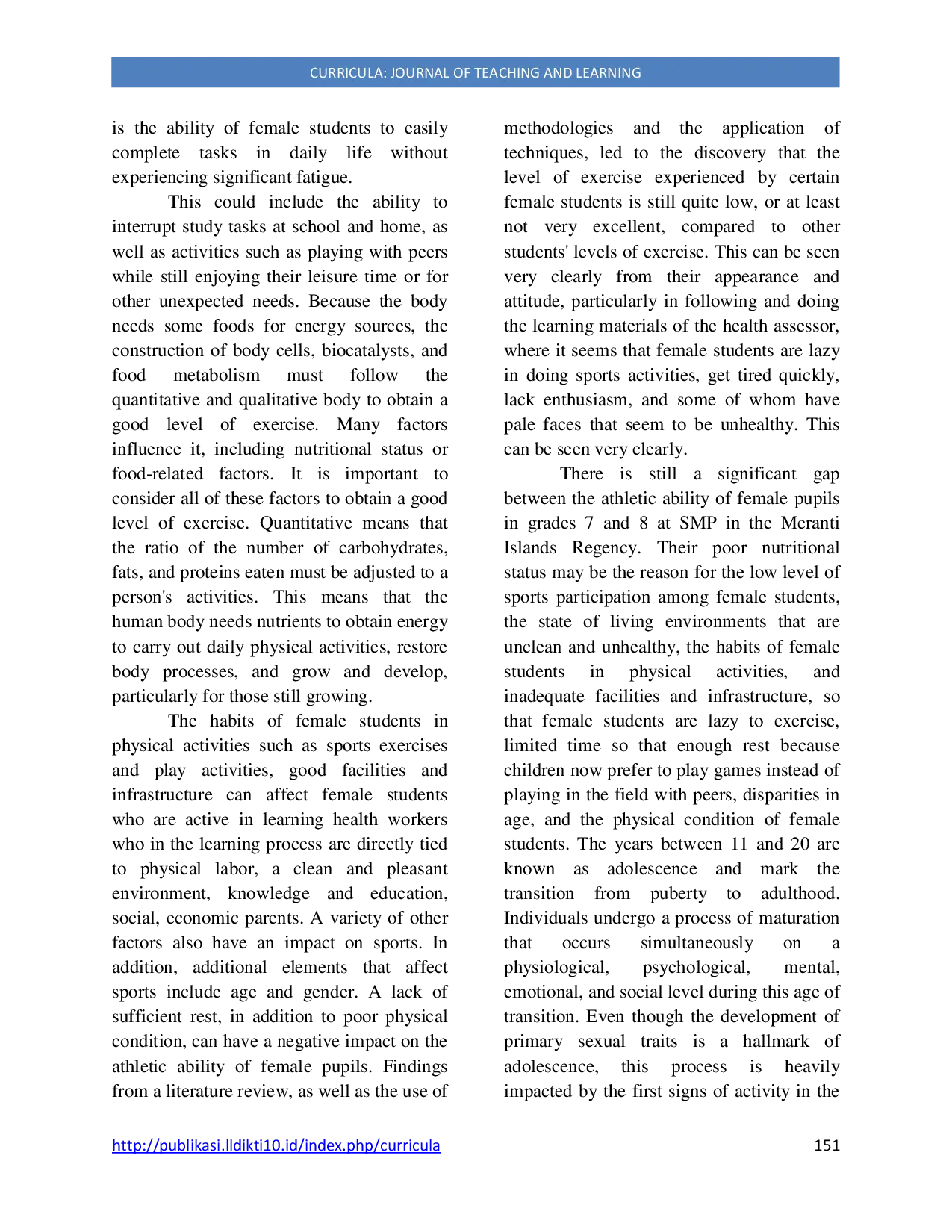 JURIS How Do Nutritional Status and Exercise Affect Dysmenorrhea in Junior High School Students