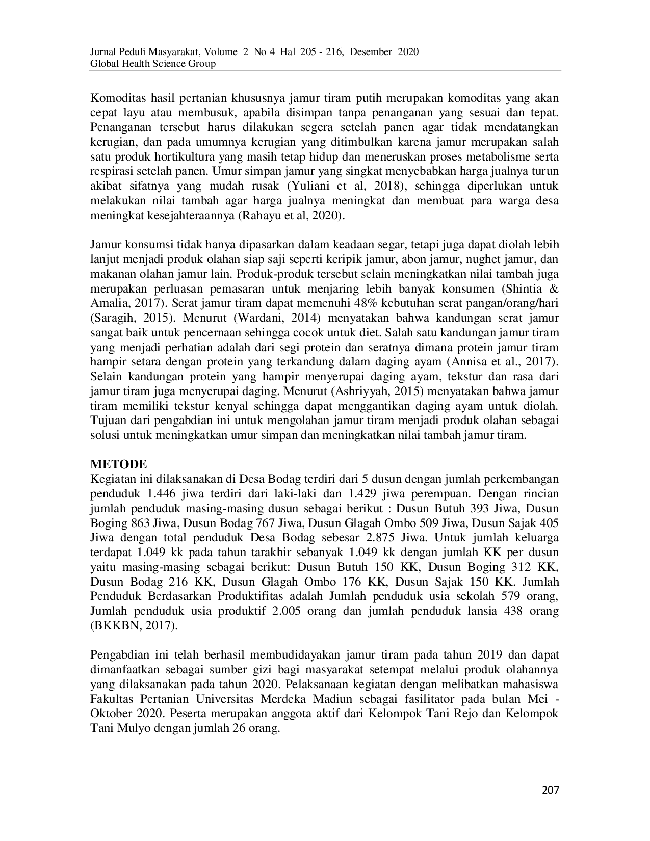 JURIS Village Community Empowerment Through Oyster Mushroom Processing Training for Economic Independence