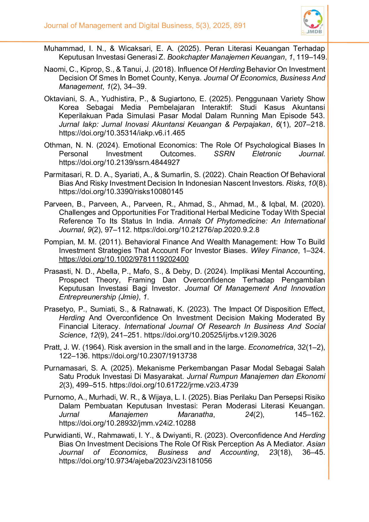 JURIS Keputusan investasi Peran efek disposisi perilaku herding dan persepsi risiko