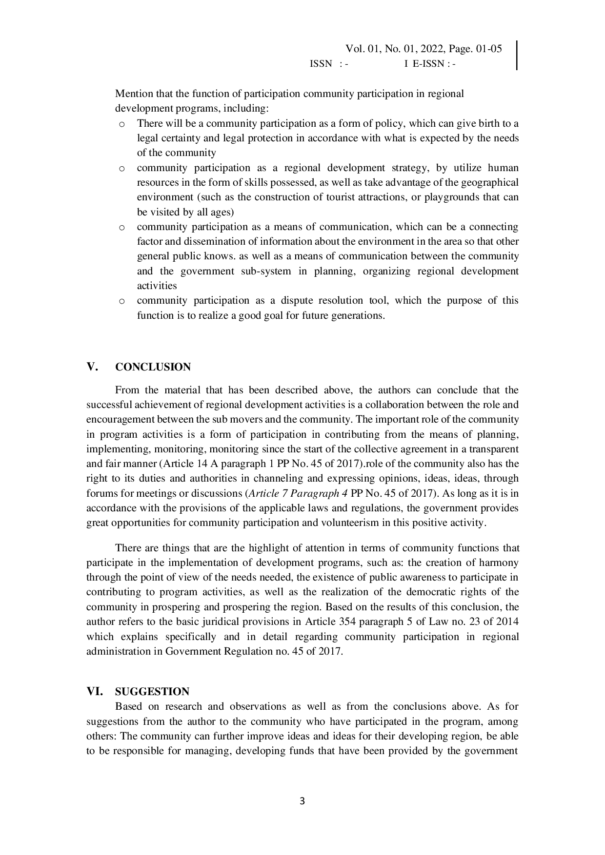 JURIS The Function of Community Participation in the Implementation of Regional Development