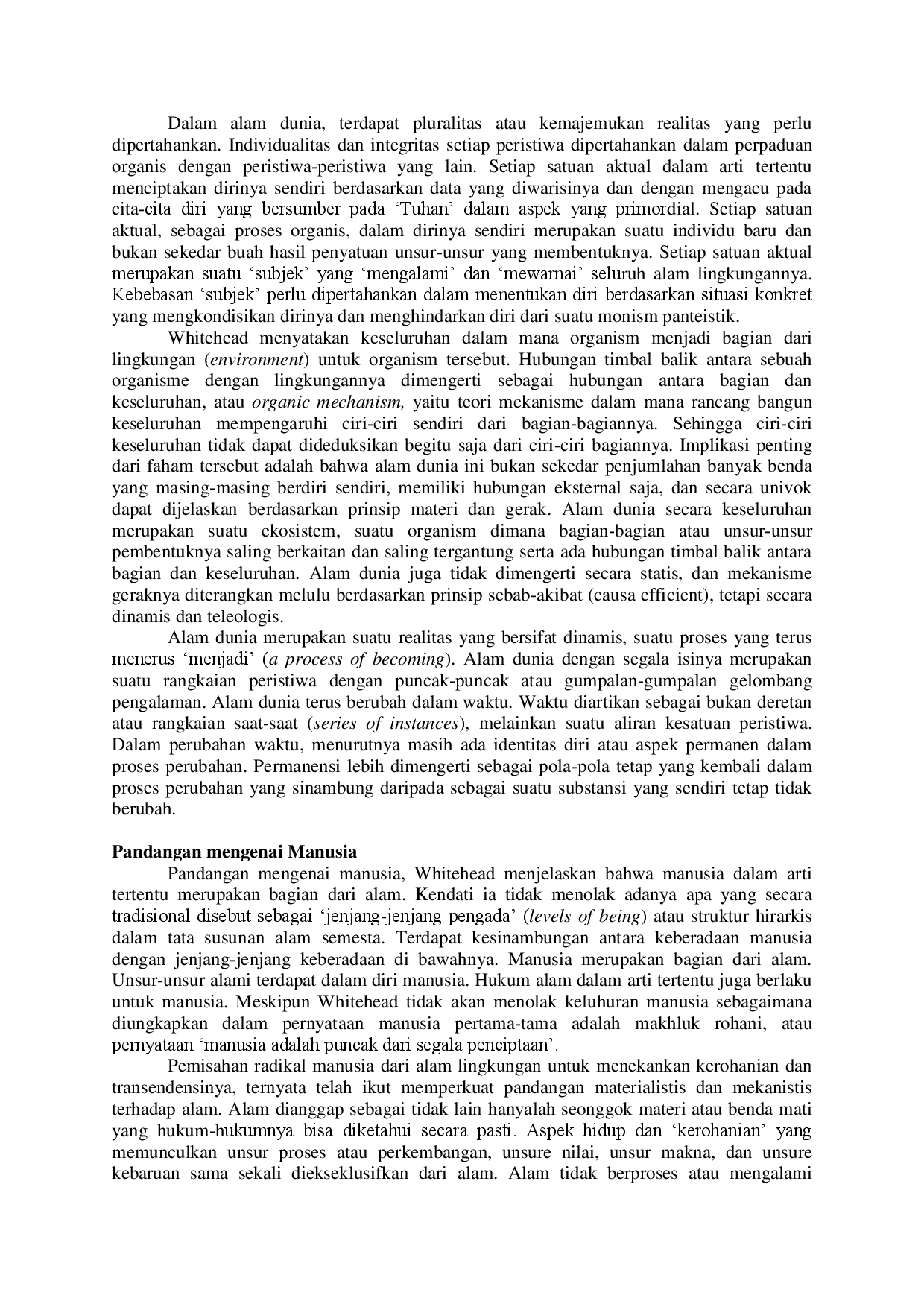 juris Filsafat Organisme Alfred North Whitehead dan Implikasinya pada Pendidikan