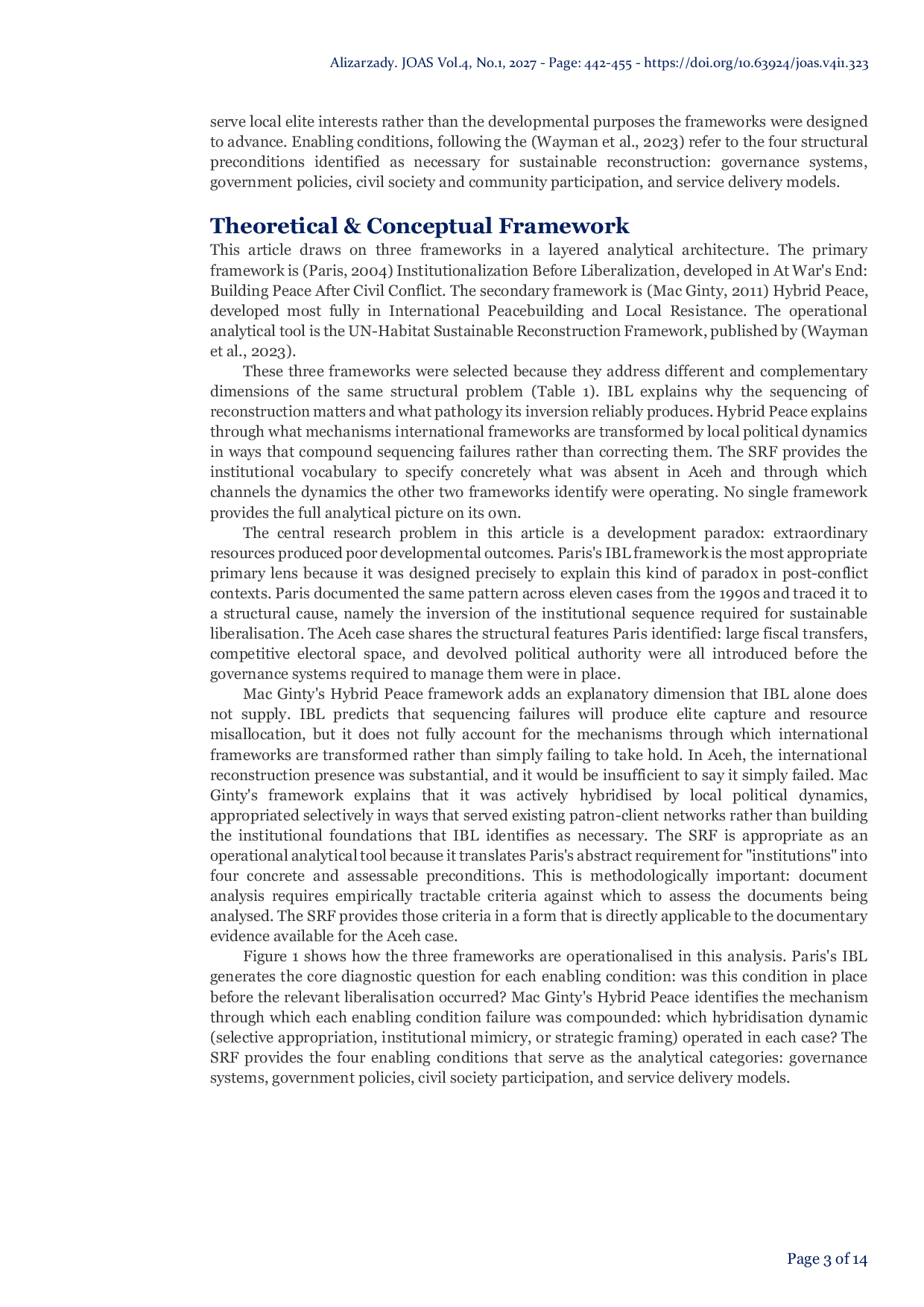 JURIS The Cost Of Unsustainable Post Conflict Recovery In Aceh