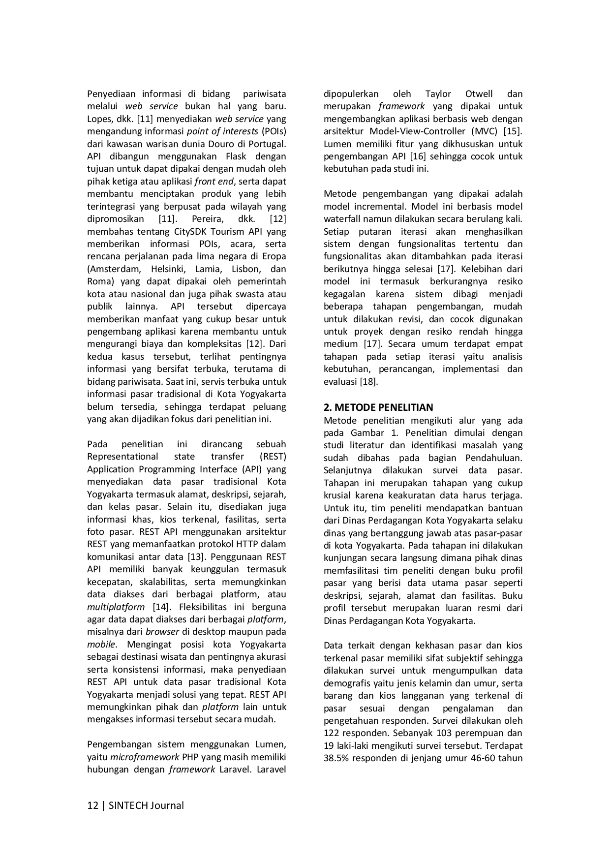 JURIS PENGEMBANGAN REST API UNTUK INFORMASI PASAR TRADISIONAL DI KOTA YOGYAKARTA DENGAN METODE INCREMENTAL