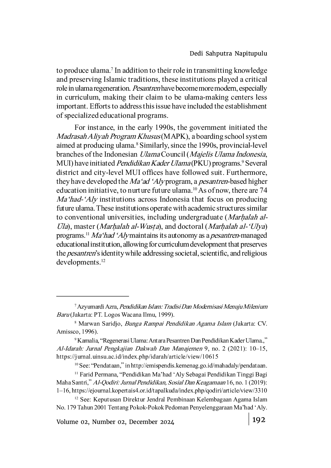 JURIS The Formation of Ulama in Modernist Organizations A Review of Curriculum Management in Muhammadiyah s Kursus Ulama Tarjih