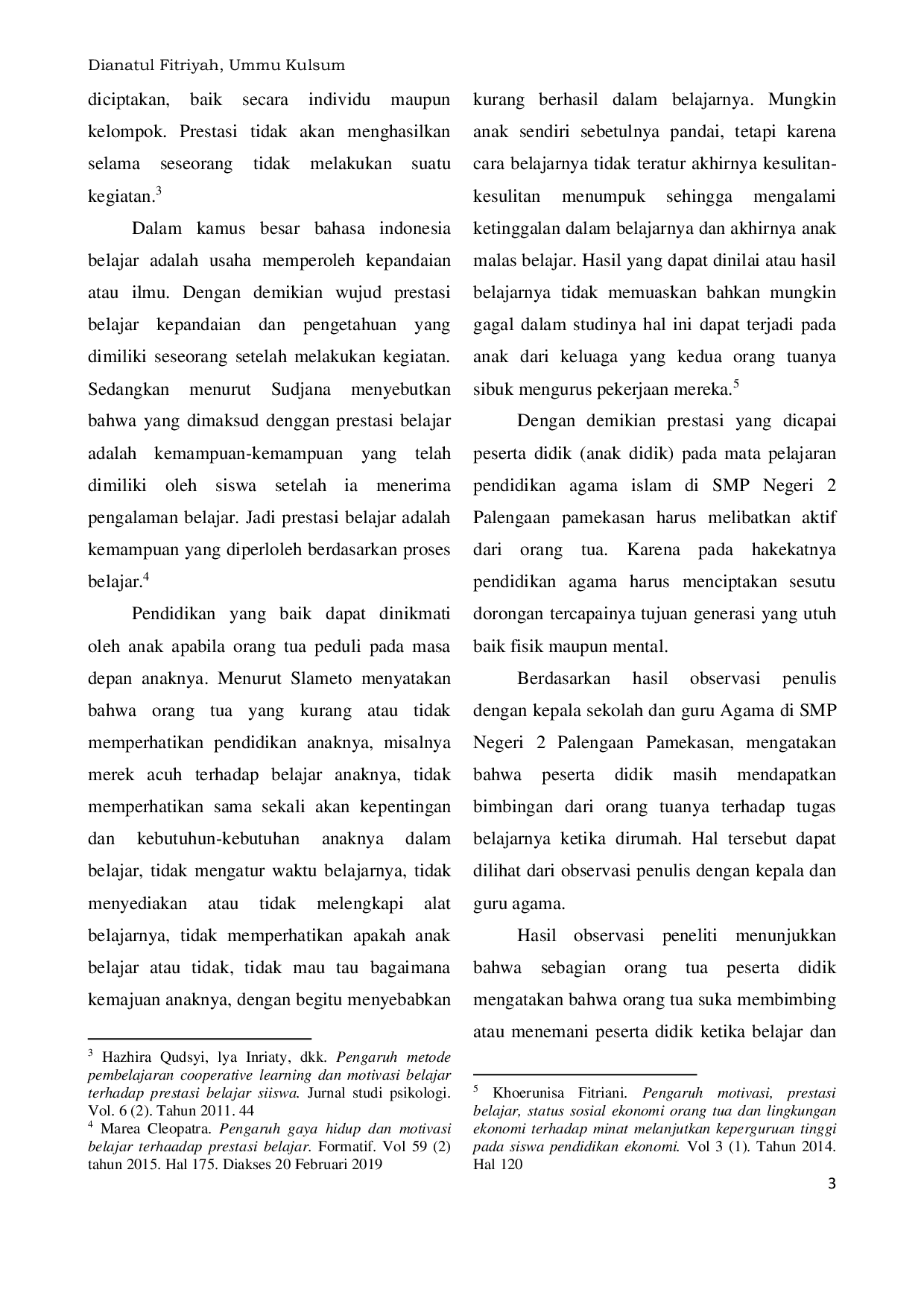 JURIS Pengaruh Bimbingan Orang Tua Terhadap Prestasi Belajar Peserta Didik Pada Mata Pelajaran Pendidikan Agama Islam Di SMP Negeri 2 Palengaan Pamekasan Tahun Pelajaran 2022 2023