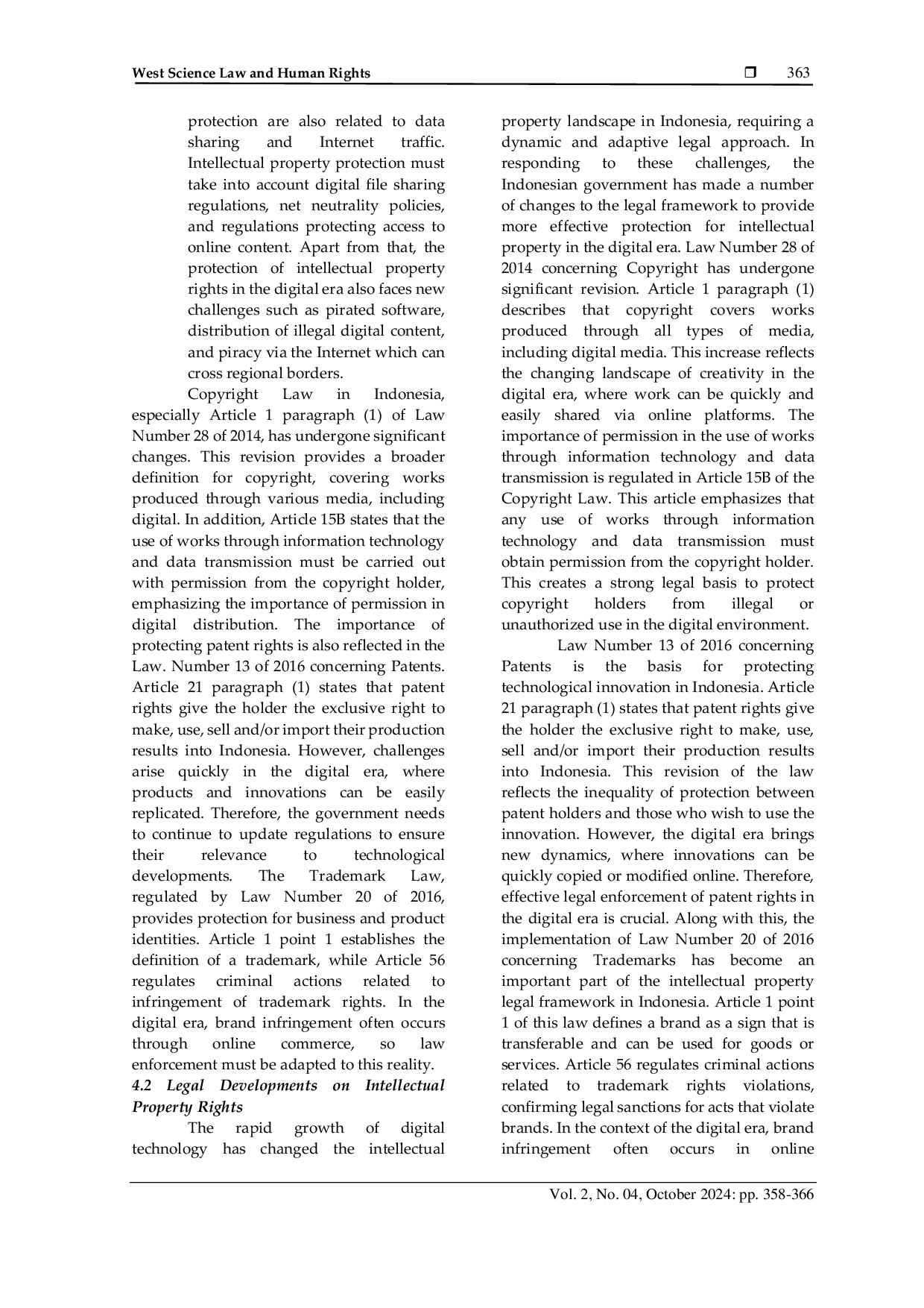 JURIS Legal Protection of Intellectual Property Rights in the Digital Industry A Review of Legal Developments and Implementation Challenges