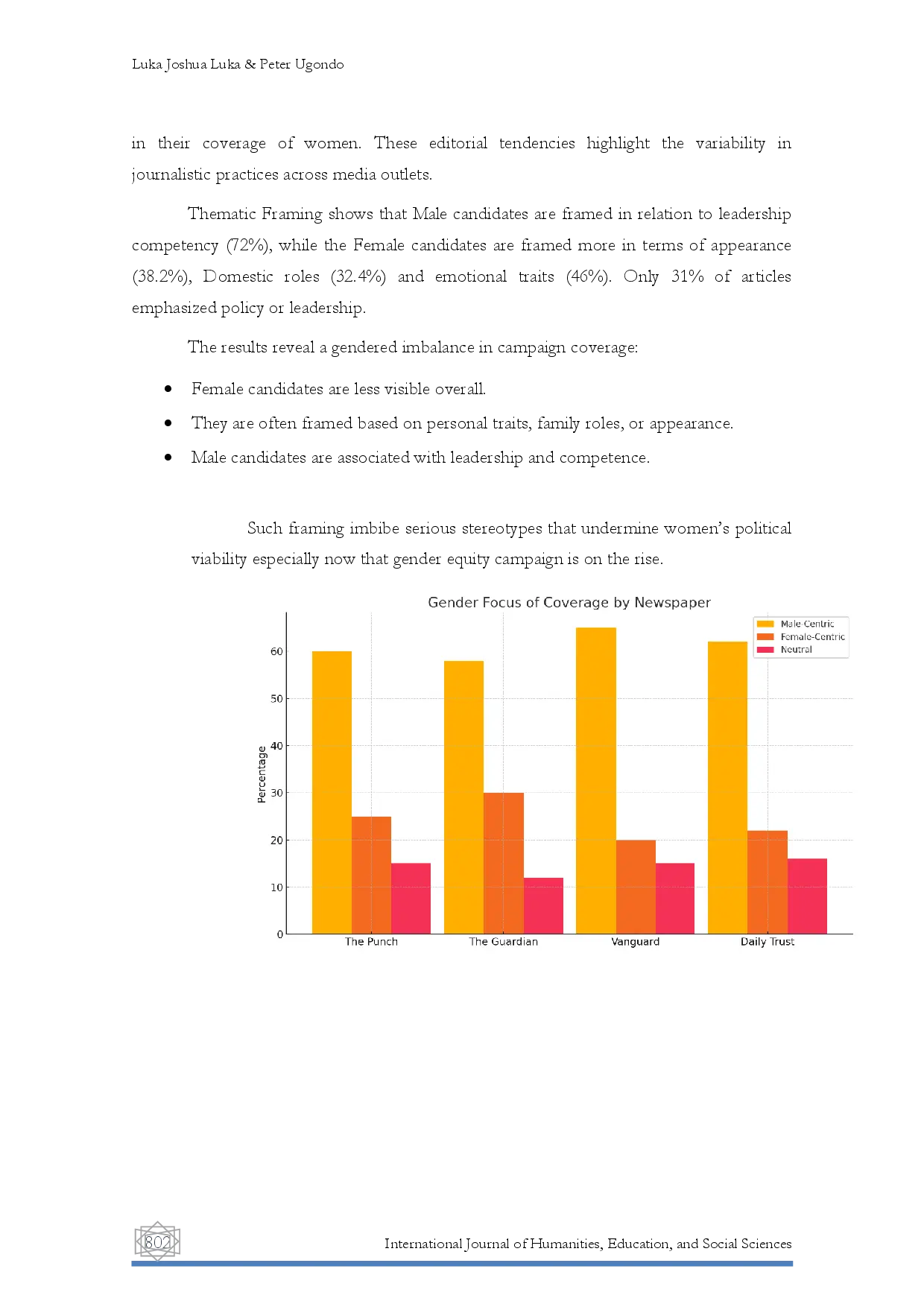 juris Gendered Framing in Political Campaign Coverage A Content Analysis of Selected Nigerian Newspapers