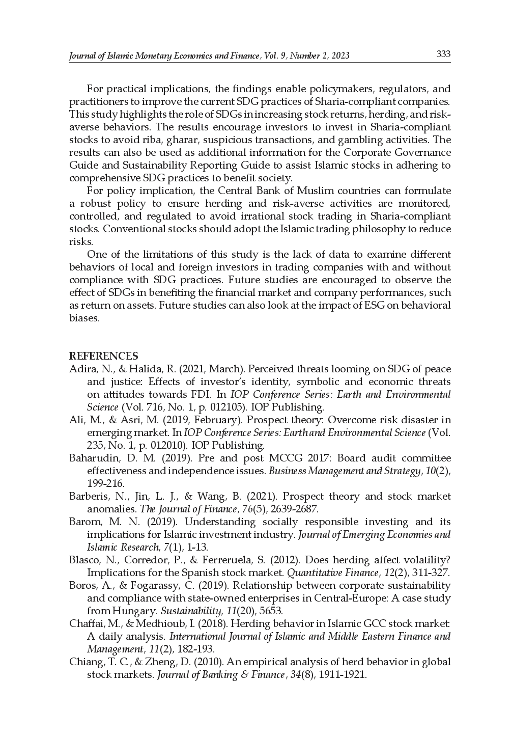 juris Sustainable Development Goals Herding and Risk Averse Behavior in Muslim Countries