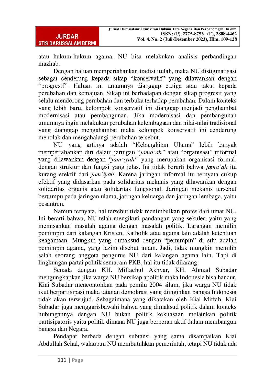 juris Peran Nahdlatul Ulama Dalam Politik Islam