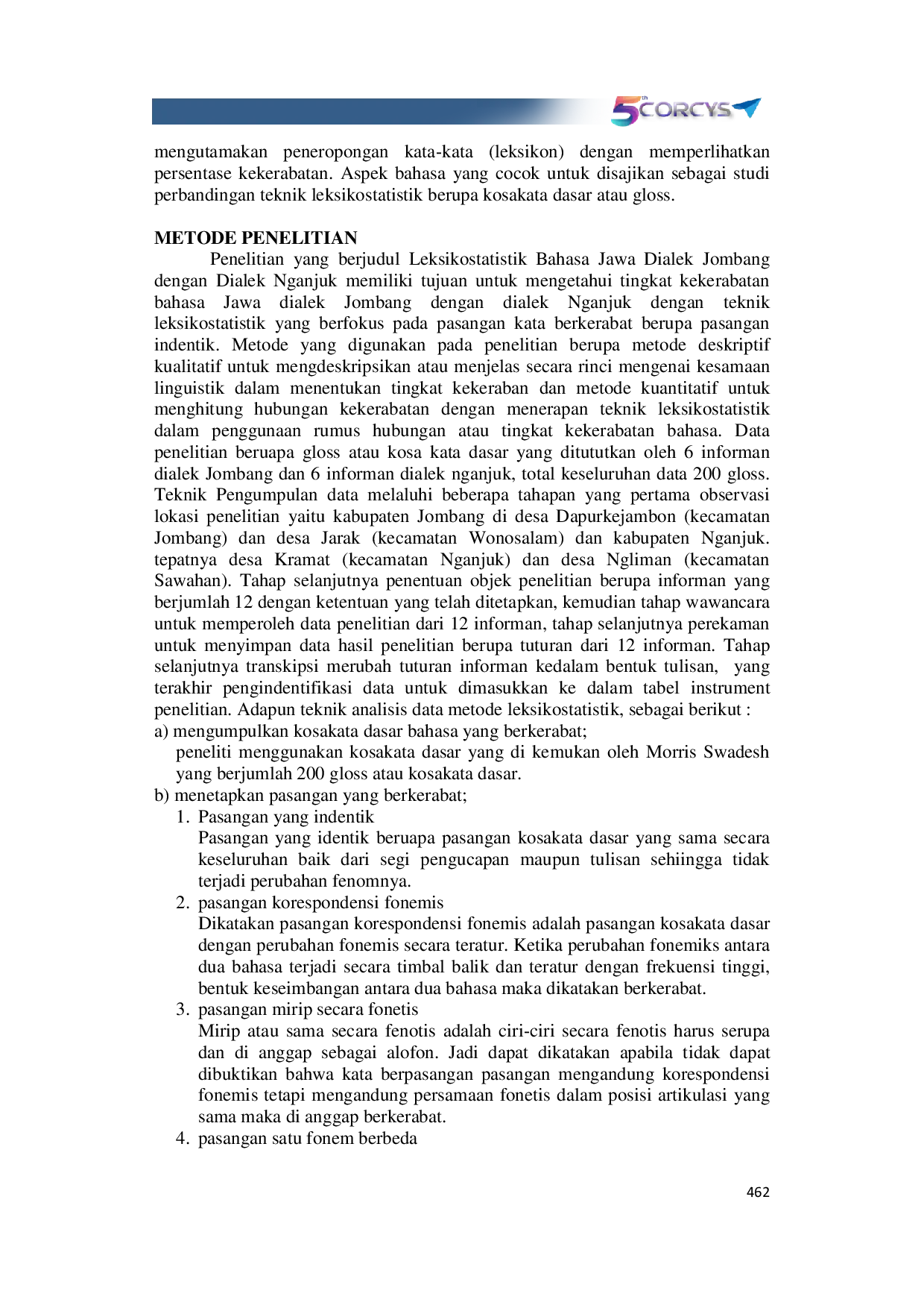 JURIS Leksikostatistik Bahasa Jawa Dialek Jombang Dengan Dialek Nganjuk