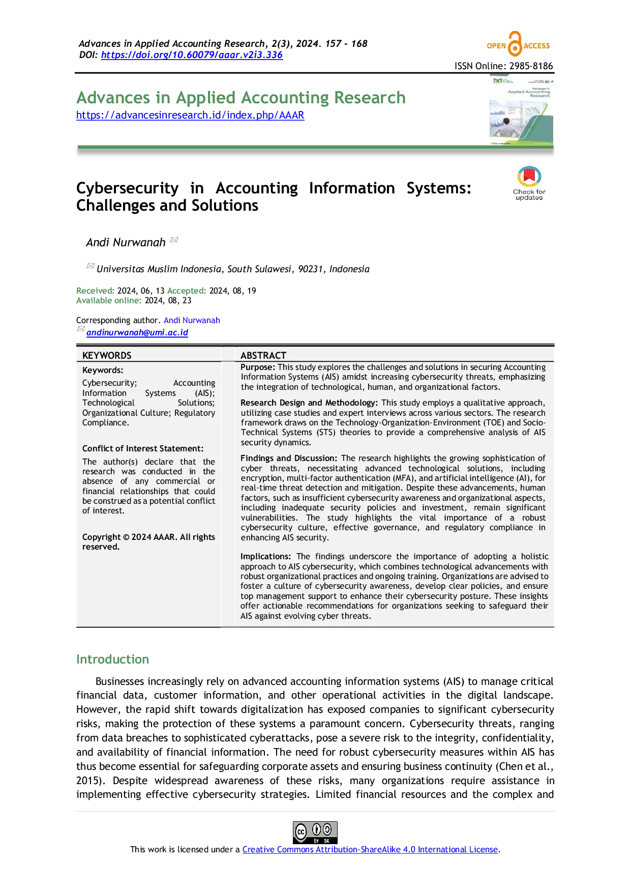 JURIS Cybersecurity in Accounting Information Systems Challenges and Solutions