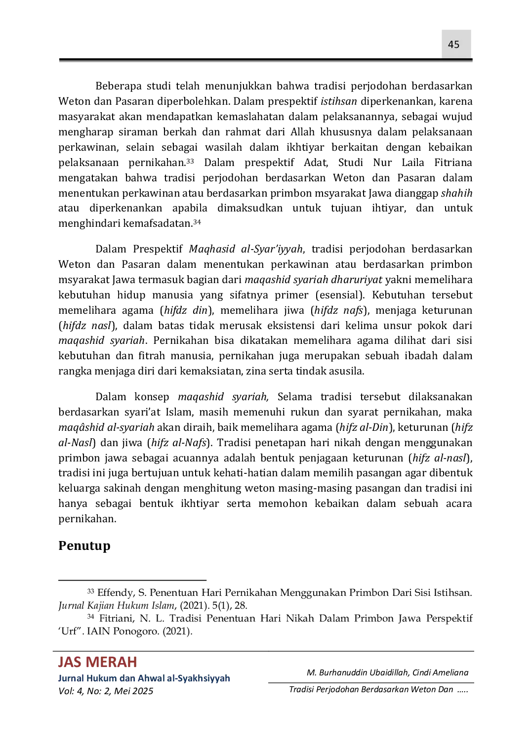 JURIS Tradisi Perjodohan Berdasarkan Weton Dan Pasaran Dalam Prespektif Maqashid AlAcSyar iyyah