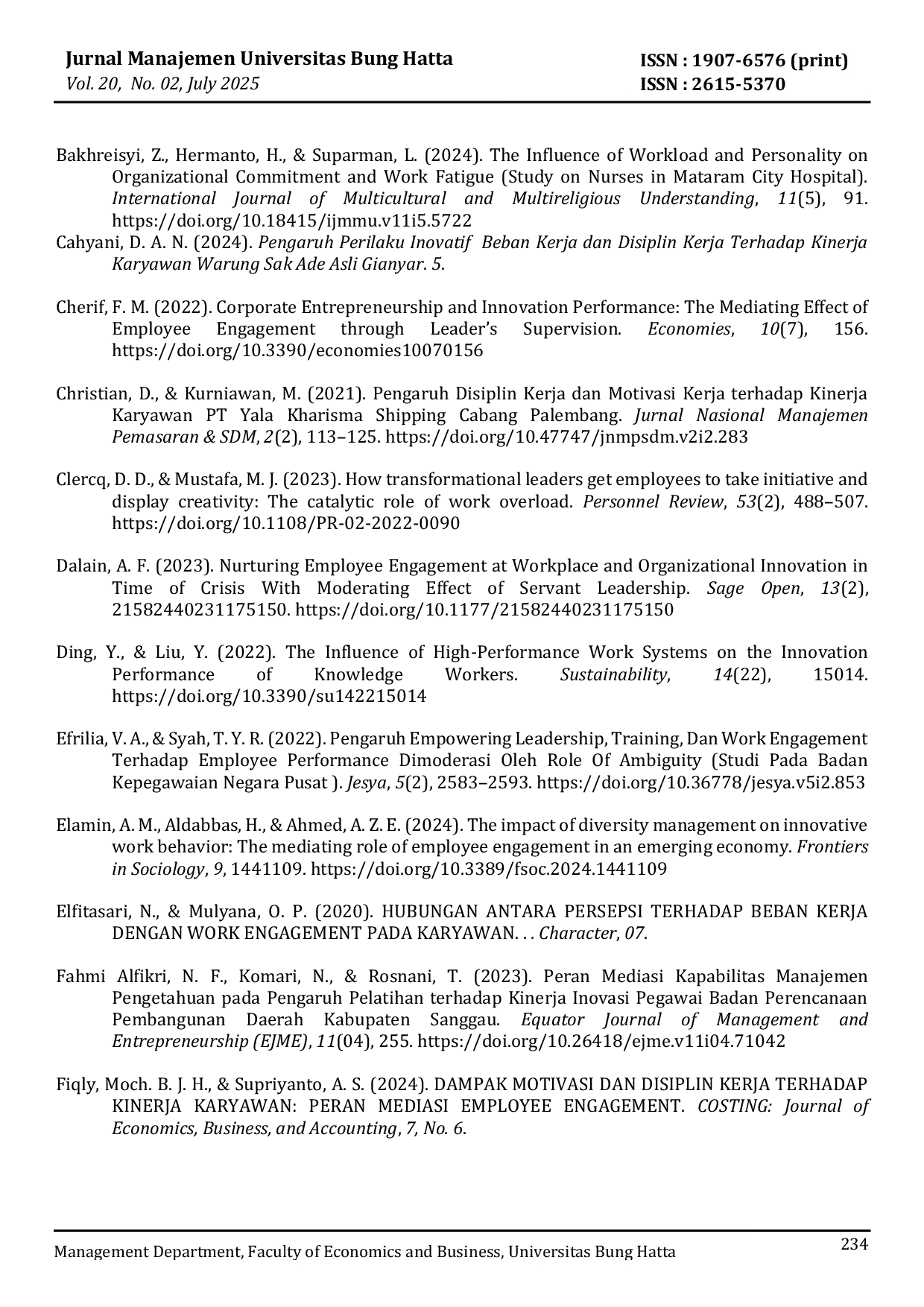 JURIS The Engaged to Innovate Exploring The Impact of Workload Training and Work Discipline In Driving Innovative Performance Through Employee Engagement