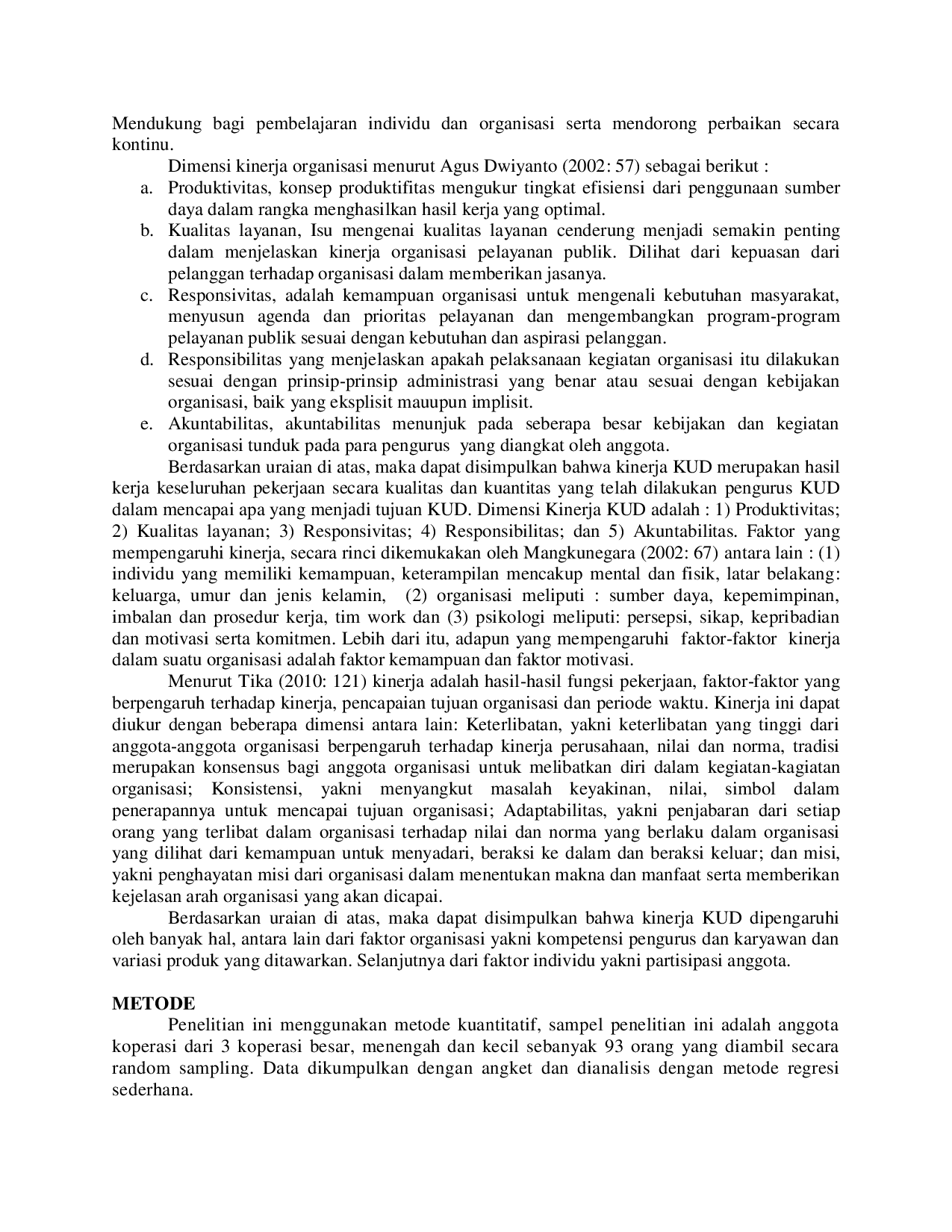 juris Pengaruh Partisipasi Anggota terhadap Kinerja KUD Di Kecamatan Tapung Kabupaten Kampar