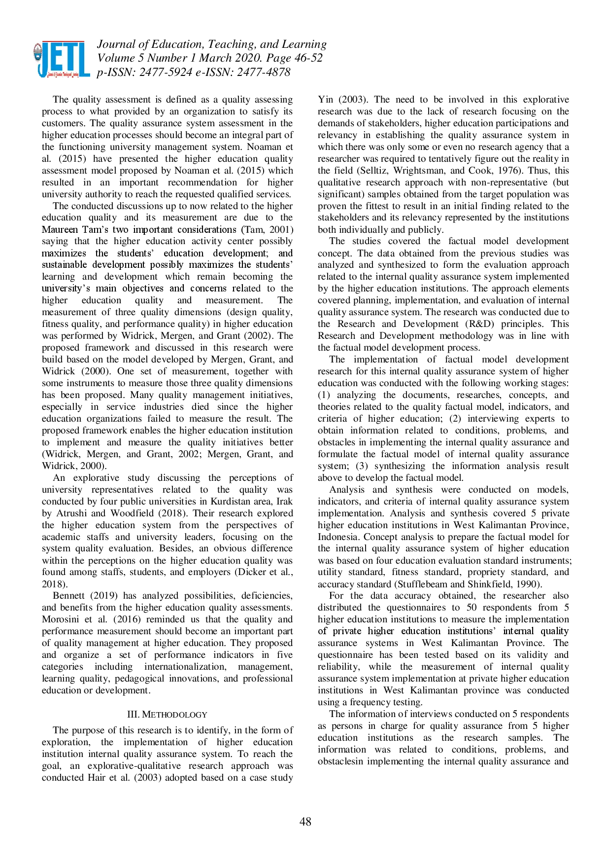 juris Factual Model of Internal Quality Assurance System of Private Higher Education Institutions in Indonesia