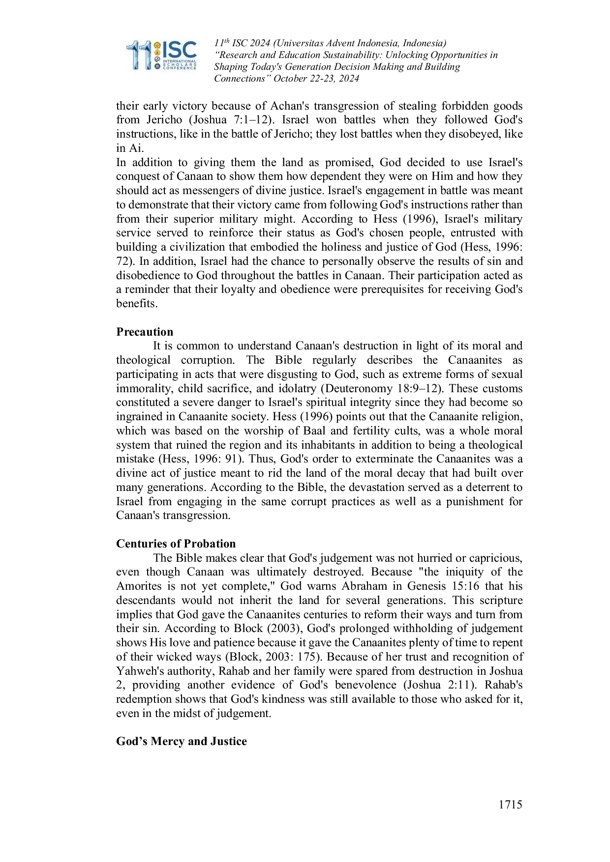 JURIS Understanding God s Character in the Light of Warfare