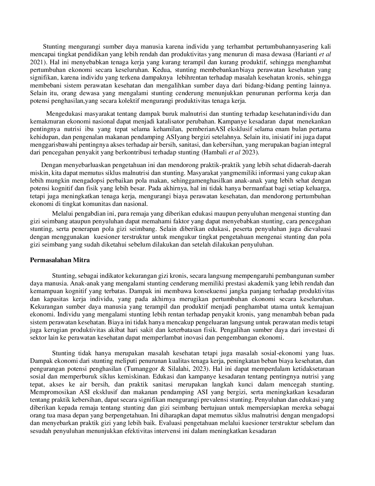 JURIS Penyuluhan Pemberdayaan Masyarakat dengan Wawasan Literasi Digital Makanan Bergizi untuk Memerangi Stunting di RPTRA KP Perigi