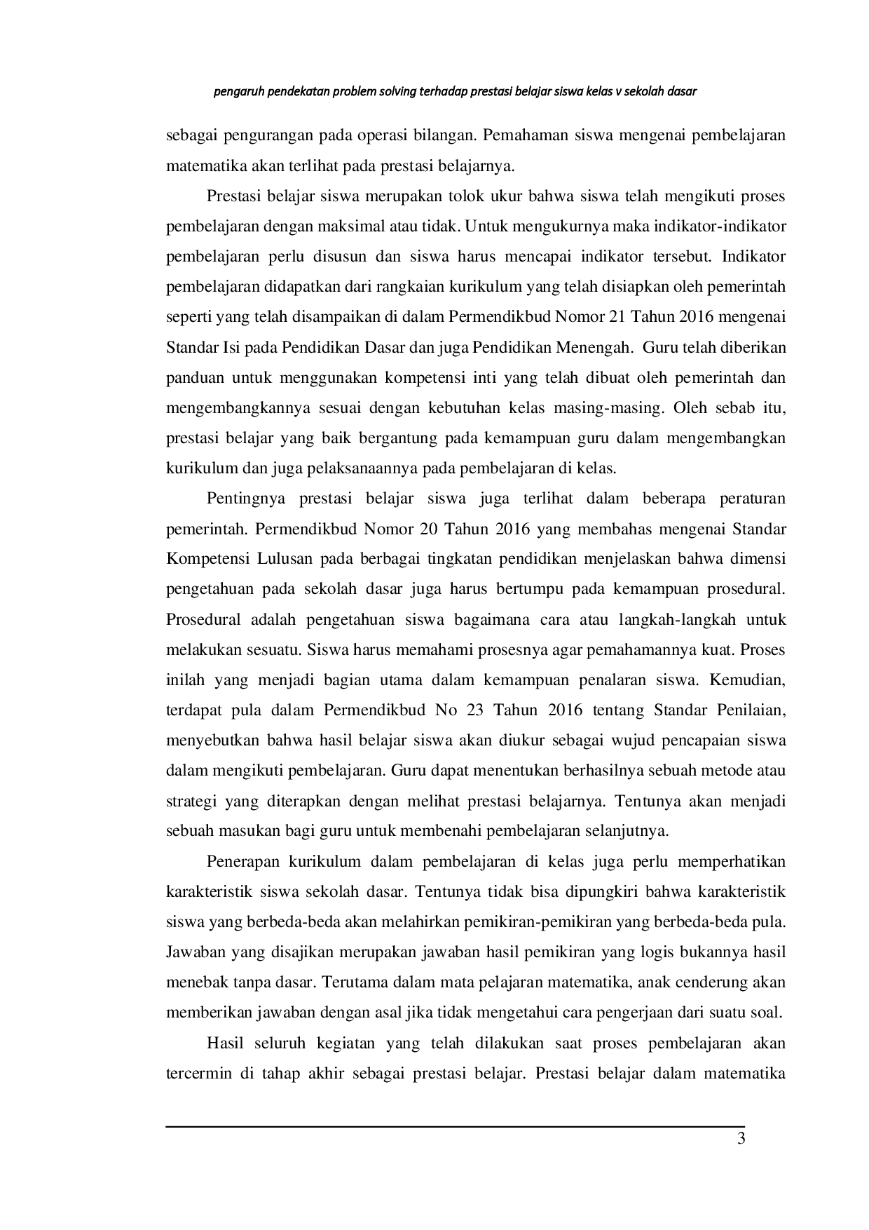 JURIS Pengaruh Pendekatan Problem Solving Terhadap Prestasi Belajar Siswa Kelas V Sekolah Dasar