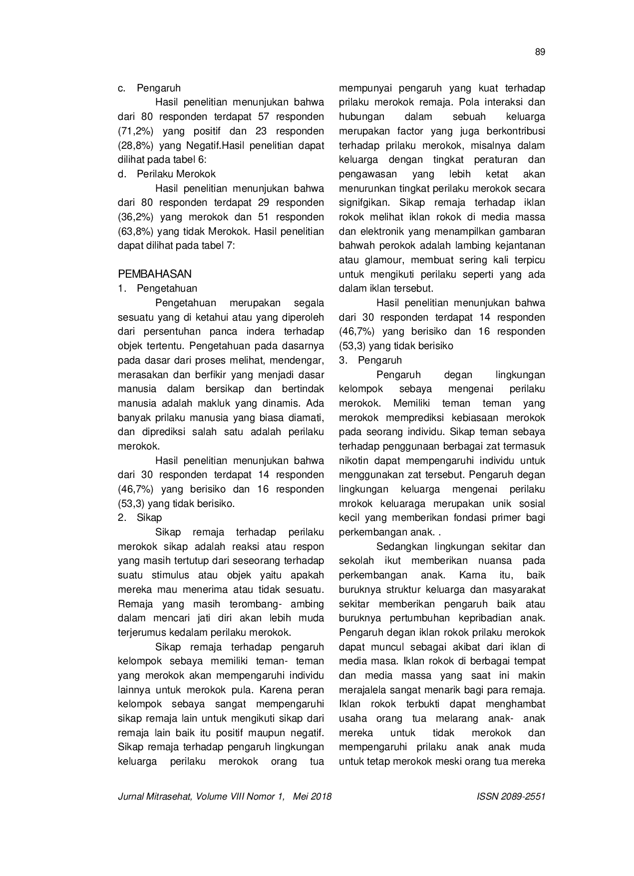 JURIS Perilaku Merokok Pada Siswa Smp Negeri Ternate Kabupaten Alor Provinsi Nusa Tenggara Timur