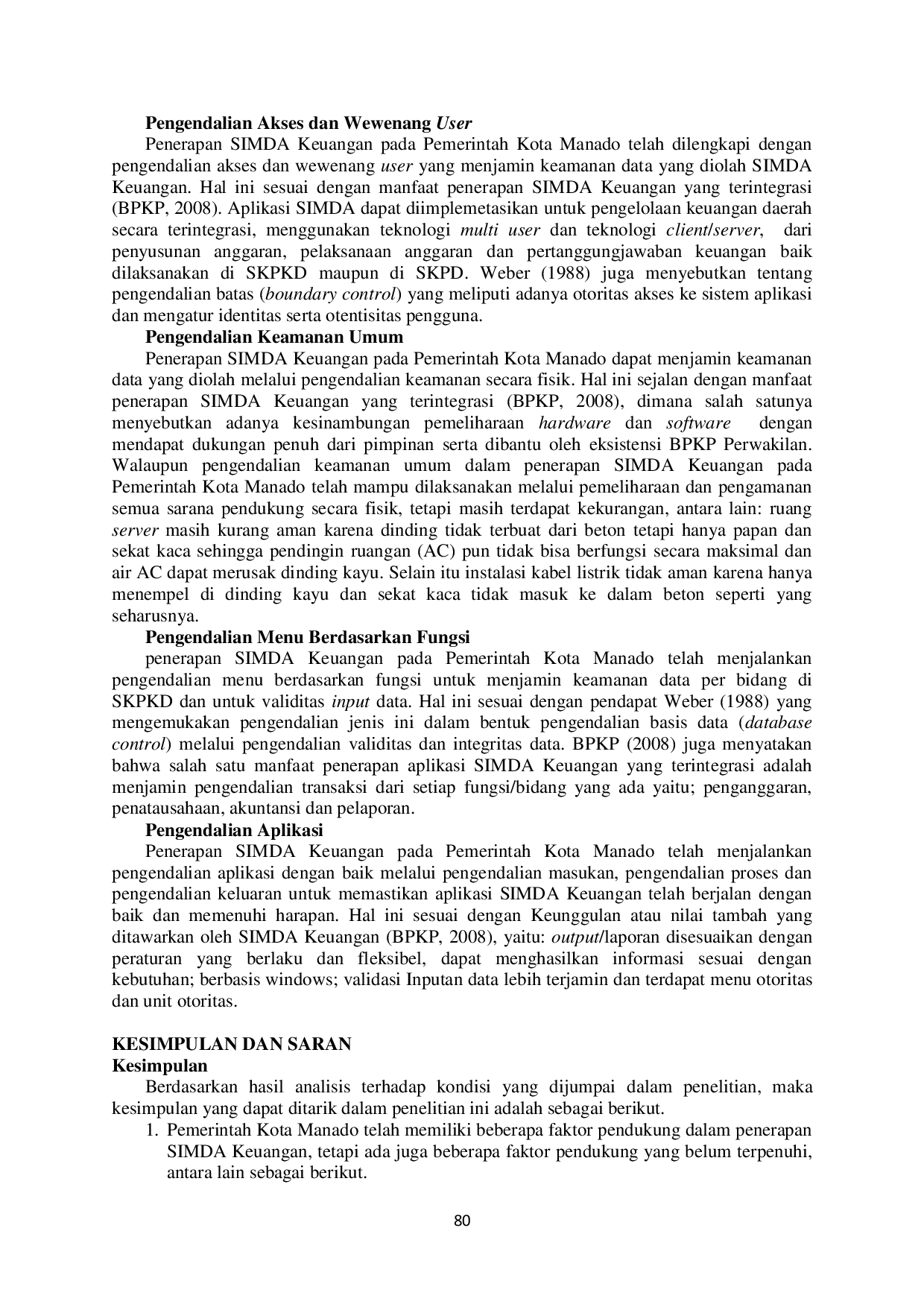 JURIS Analisis Penerapan Sistem Informasi Manajemen Daerah SIMDA Keuangan dalam Pengelolaan Keuangan Daerah Pemerintah Kota Manado