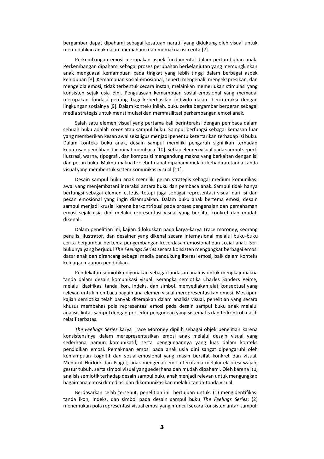 JURIS A Semiotic Patterns of Emotional Representation in Children s Book Cover Design Peircean Analysis on The Feelings Series by Trace Moroney