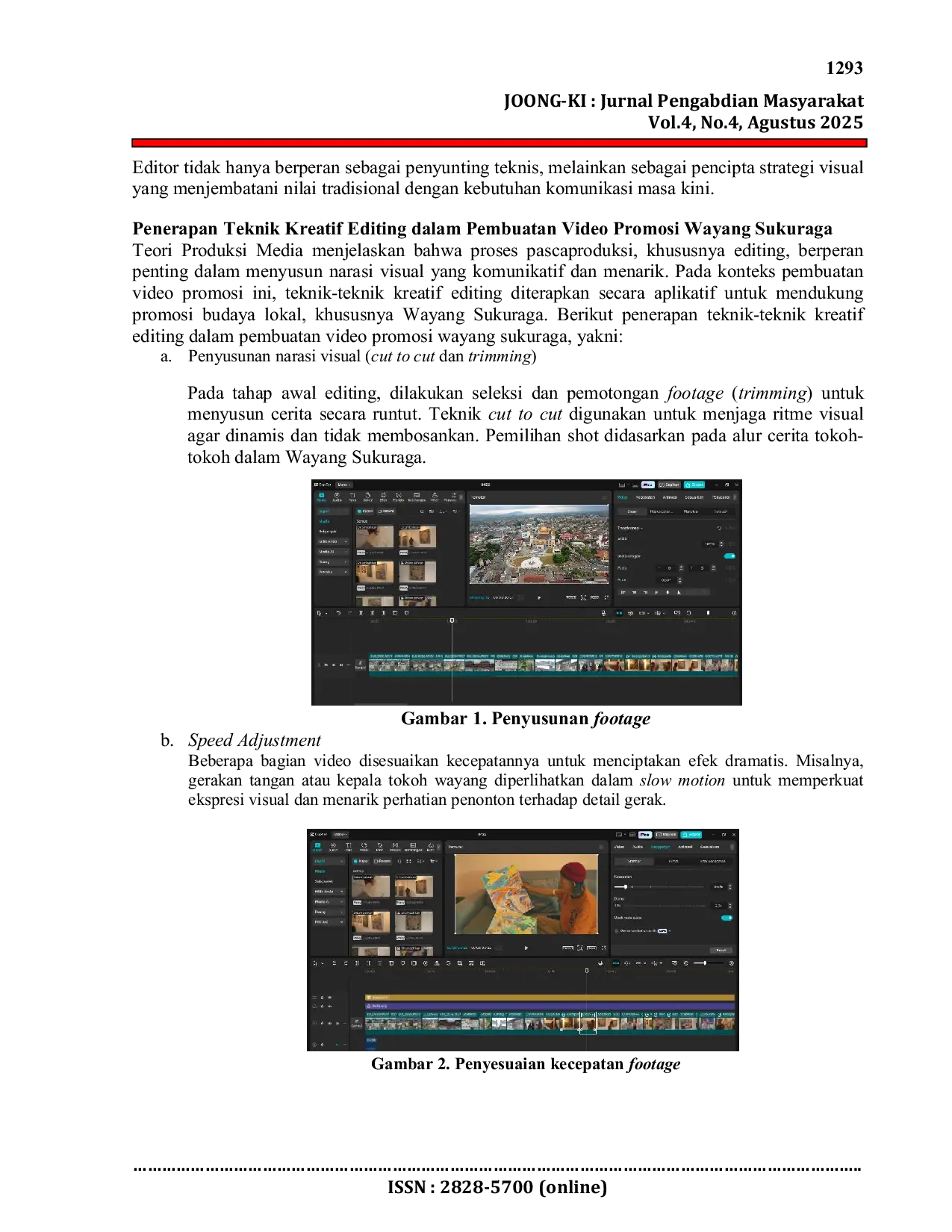 JURIS Implementasi Teknik Kreatif Editing Dalam Pembuatan Video Promosi Wayang Sukuraga