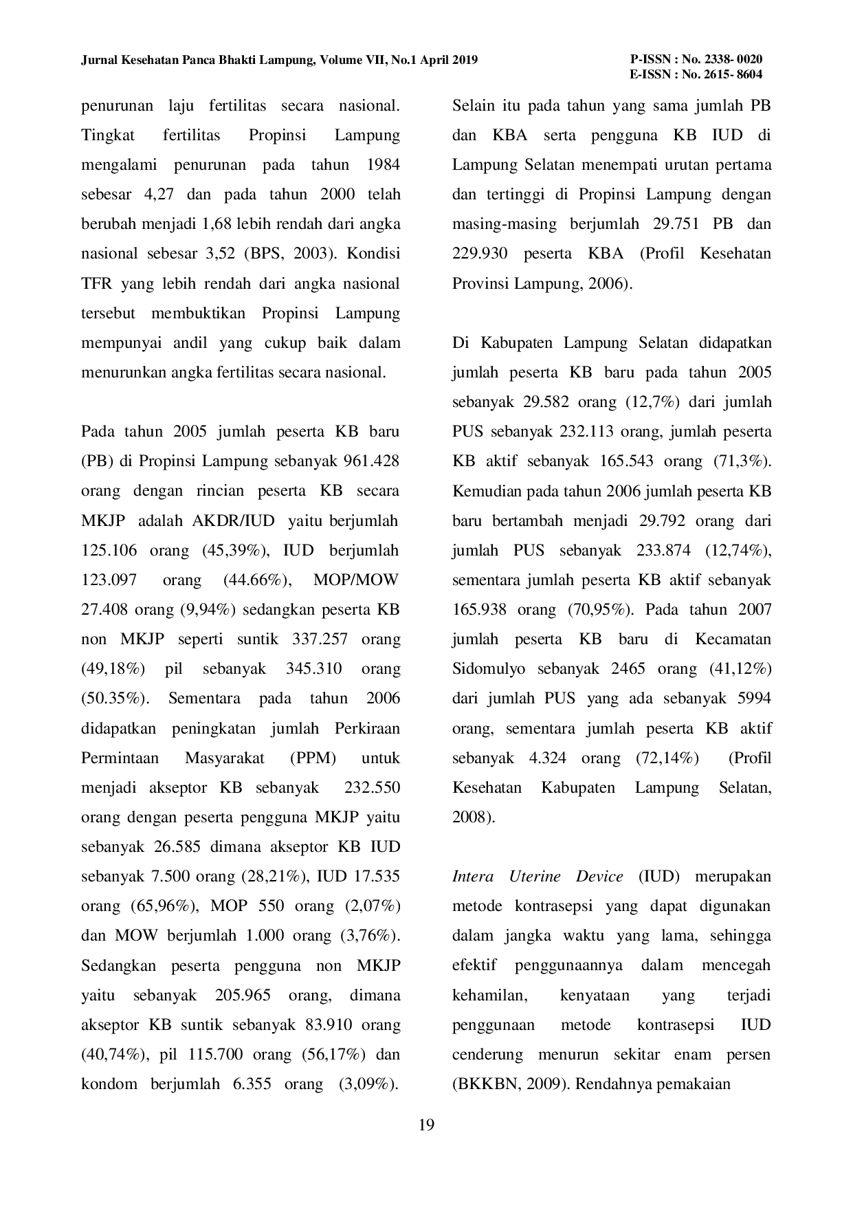 JURIS Hubungan Pemberian Konseling KB Dengan Pemilihan Alat Kontrasepsi IUD