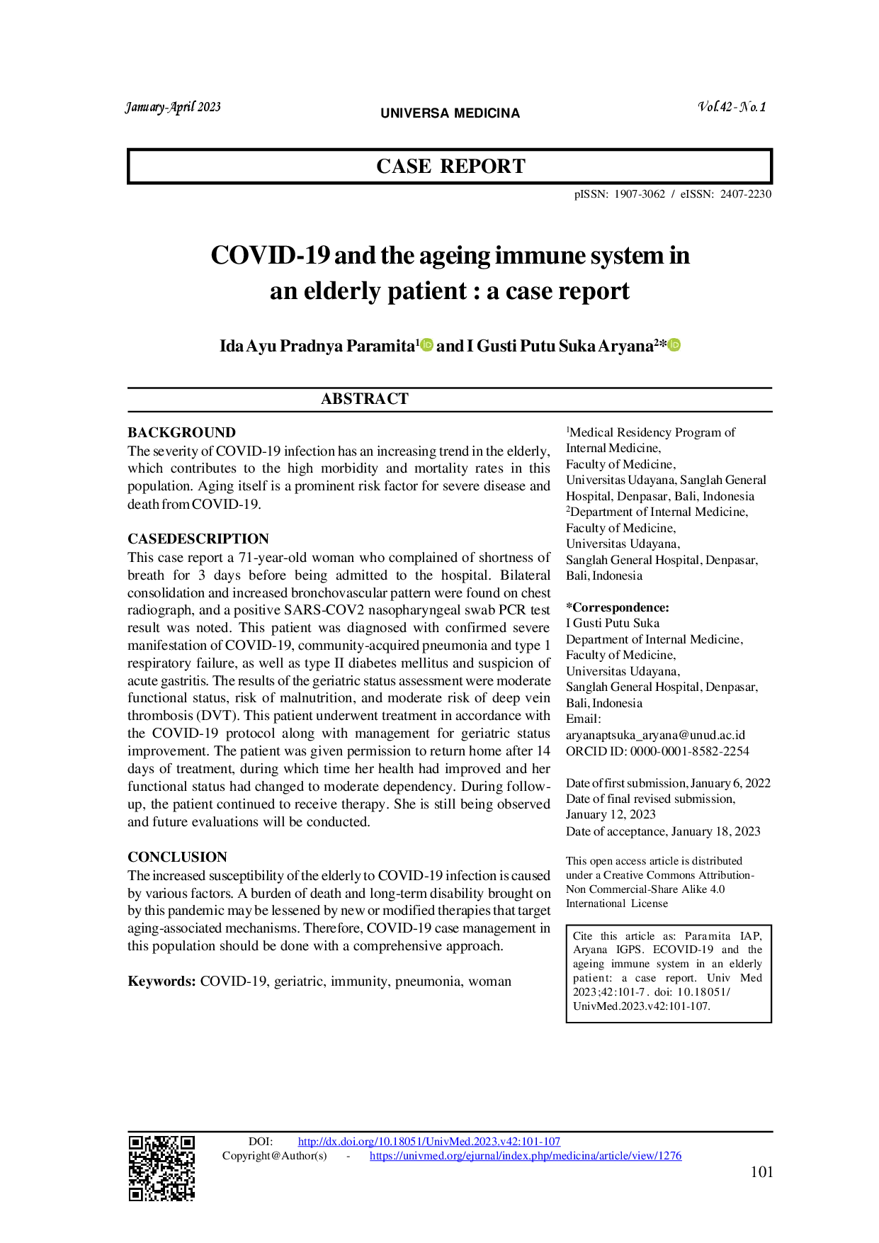 juris COVID 19 and the ageing immune system in an elderly patient a case report