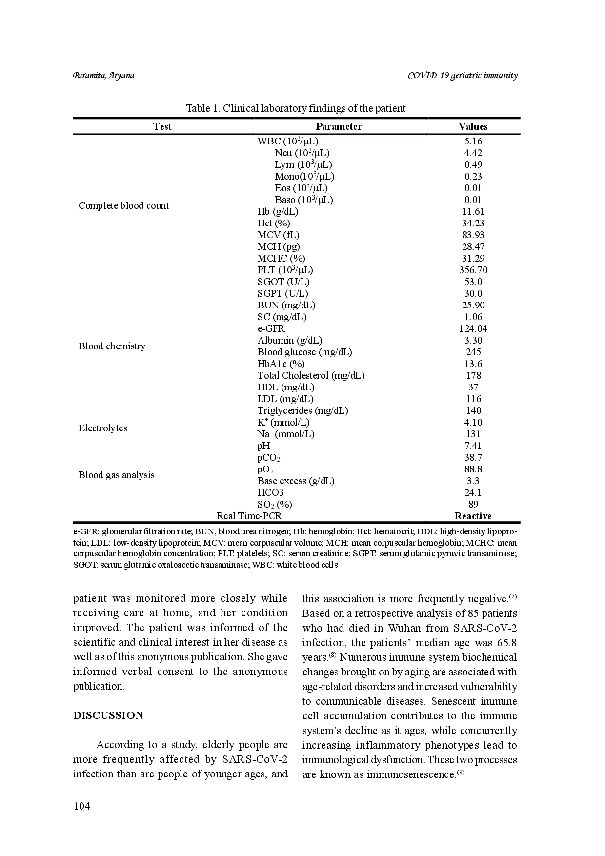 juris COVID 19 and the ageing immune system in an elderly patient a case report