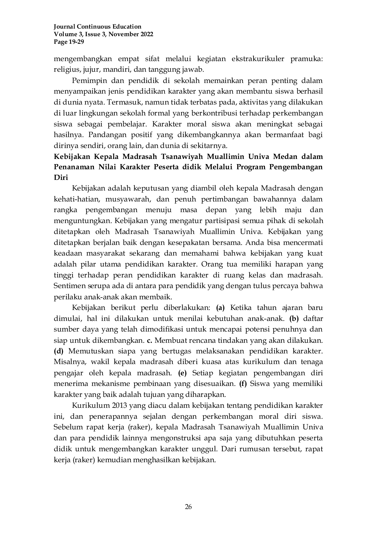 JURIS Penanaman Nilai Karakter Peserta Didik Melalui Program Pengembangan Diri