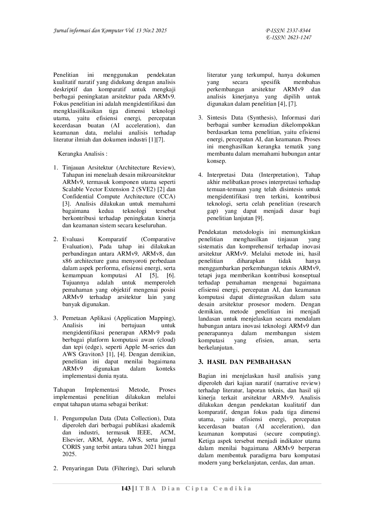 JURIS PERKEMBANGAN ARSITEKTUR ARMv9 DALAM EFISIENSI ENERGI KEAMANAN DAN INTEGRASI KECERDASAN BUATAN PADA KOMPUTASI MODERN