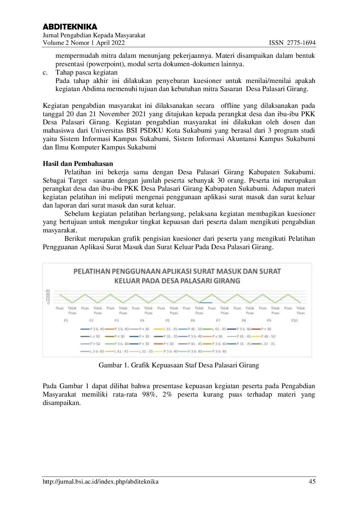 JURIS Pelatihan Penggunaan Aplikasi Surat Masuk dan Surat Keluar Pada Desa Palasari Girang