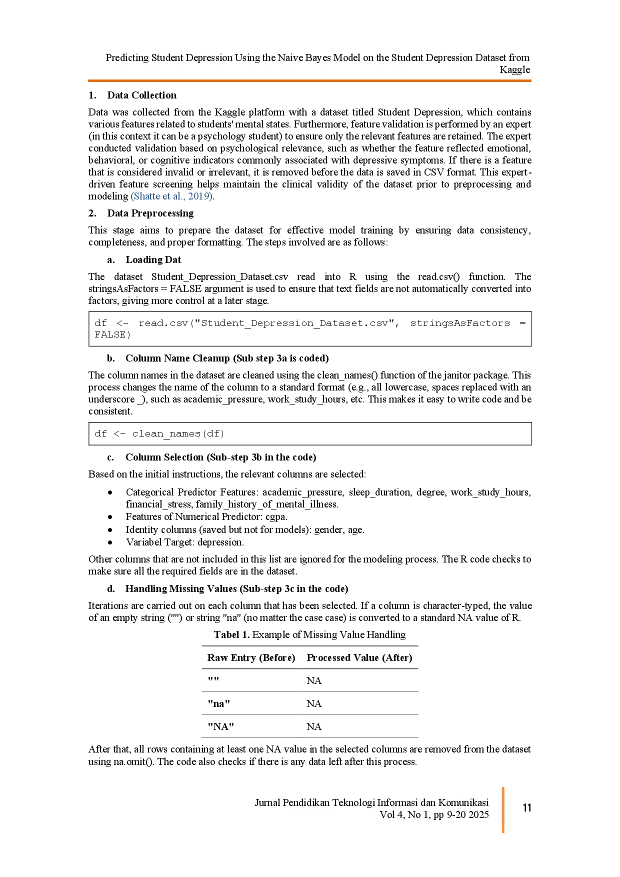 juris Predicting Student Depression Using the Naive Bayes Model on the Student Depression Dataset from Kaggle