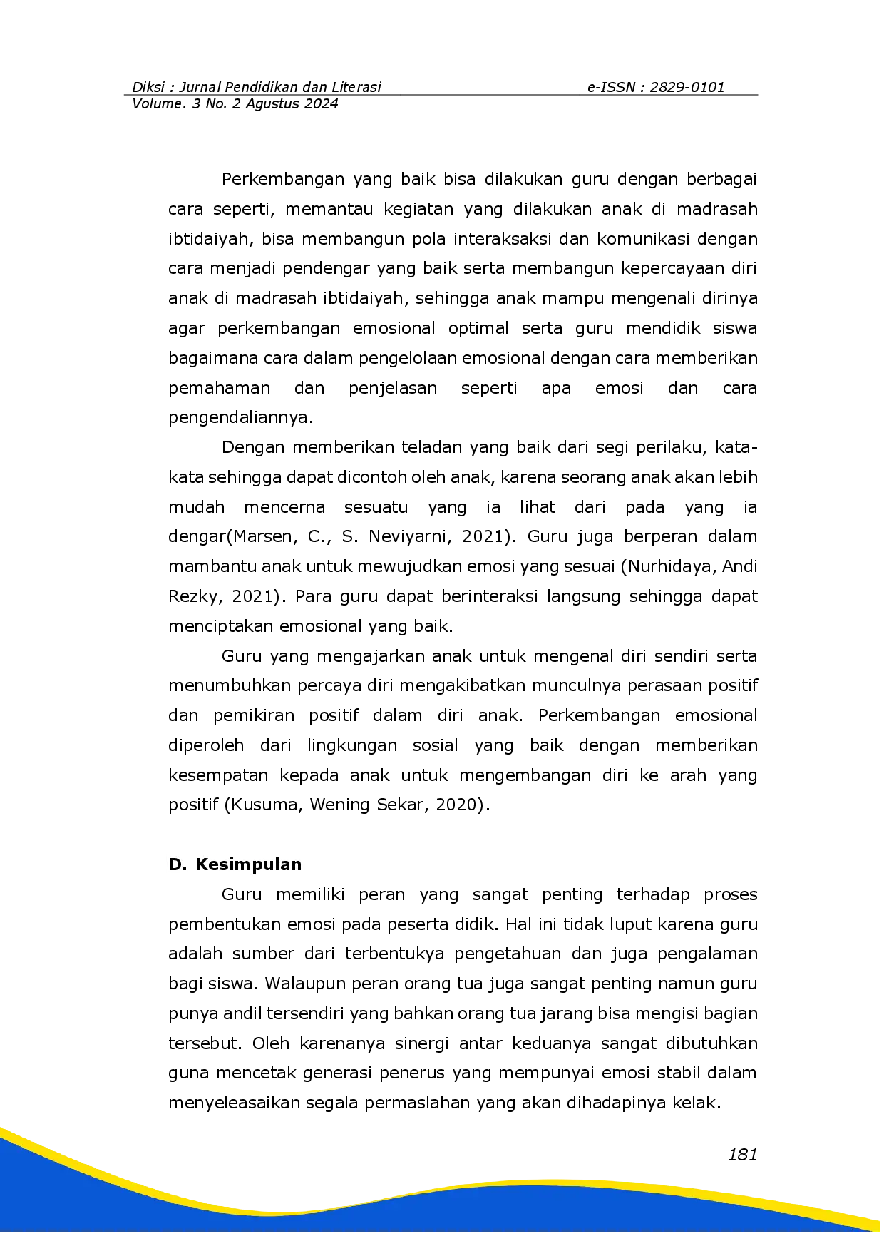 juris Peran Guru dalam Perkembangan Emosi Anak di Madrasah Ibtidaiyah