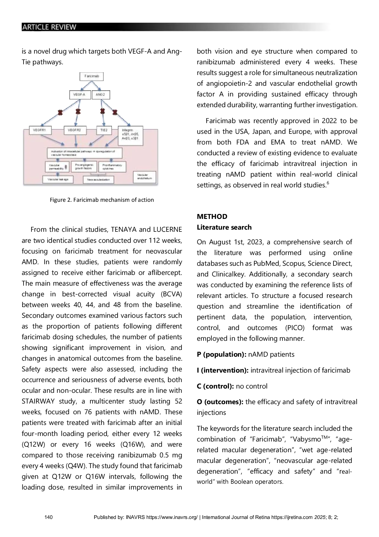 JURIS Evaluating the Real World Efficacy and Safety of Intravitreal Faricimab in the Management of Neovascular Age Related Macular Degeneration A Systematic Review