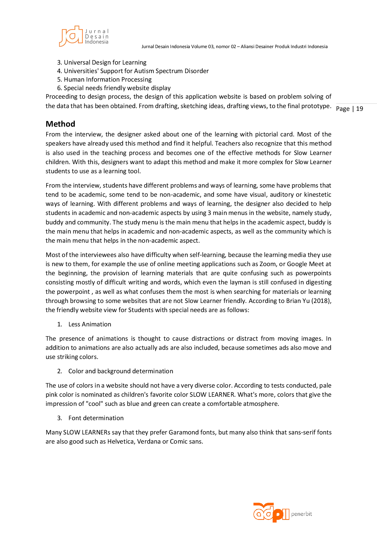 JURIS Designing Website Application as An Academic and Non Academic Assistive Tool for Students with Slow Learner